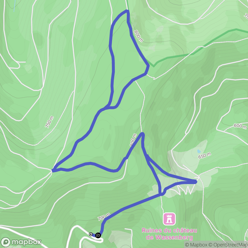 Wasserbourg : carte du parcours de randonnée - France