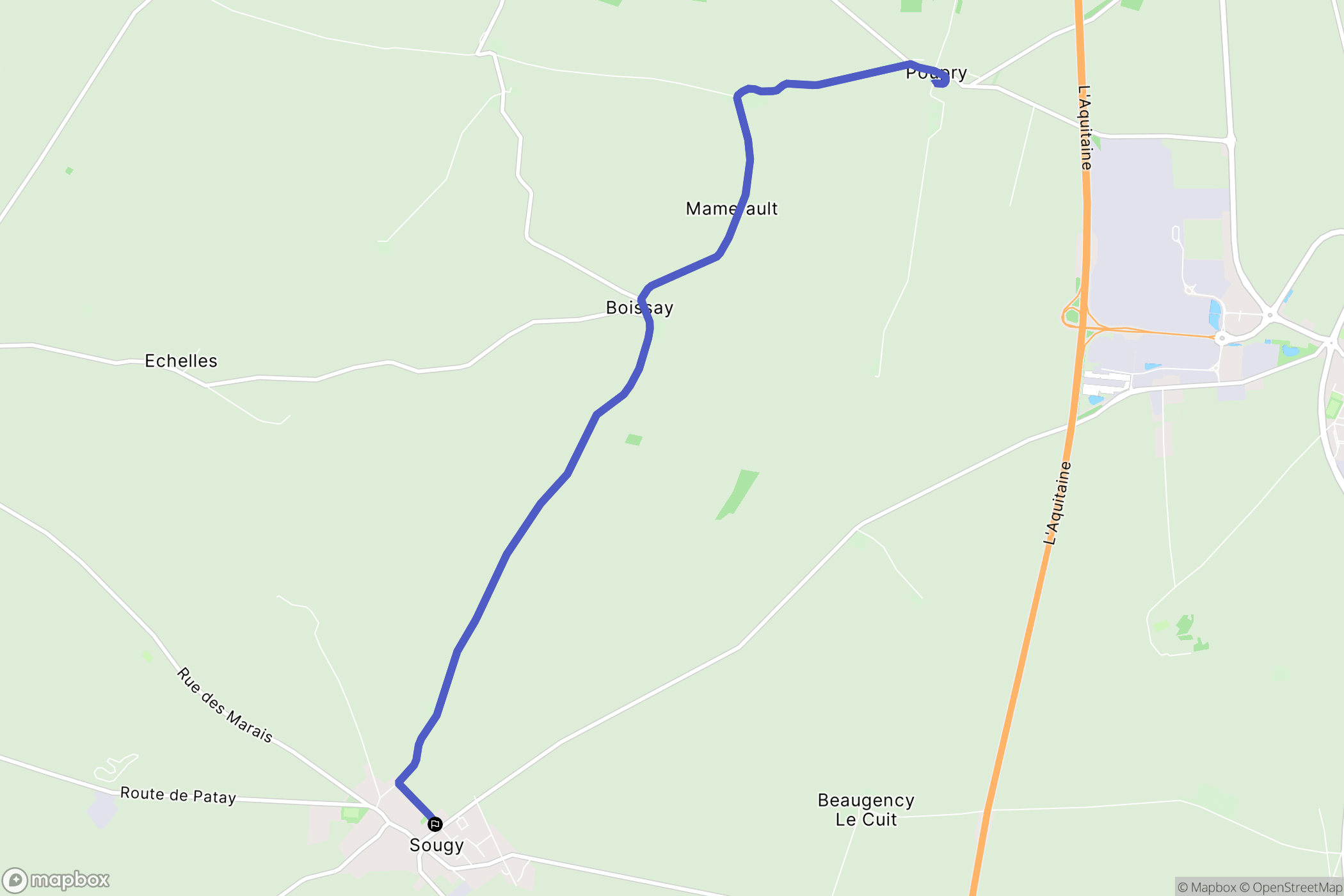 Sougy : carte du parcours de randonnée - France