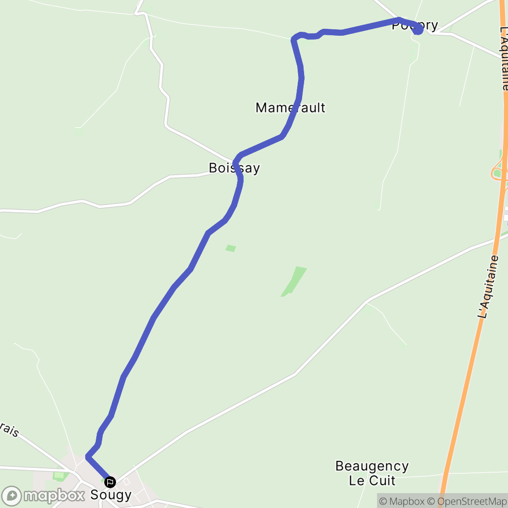 Sougy : carte du parcours de randonnée - France
