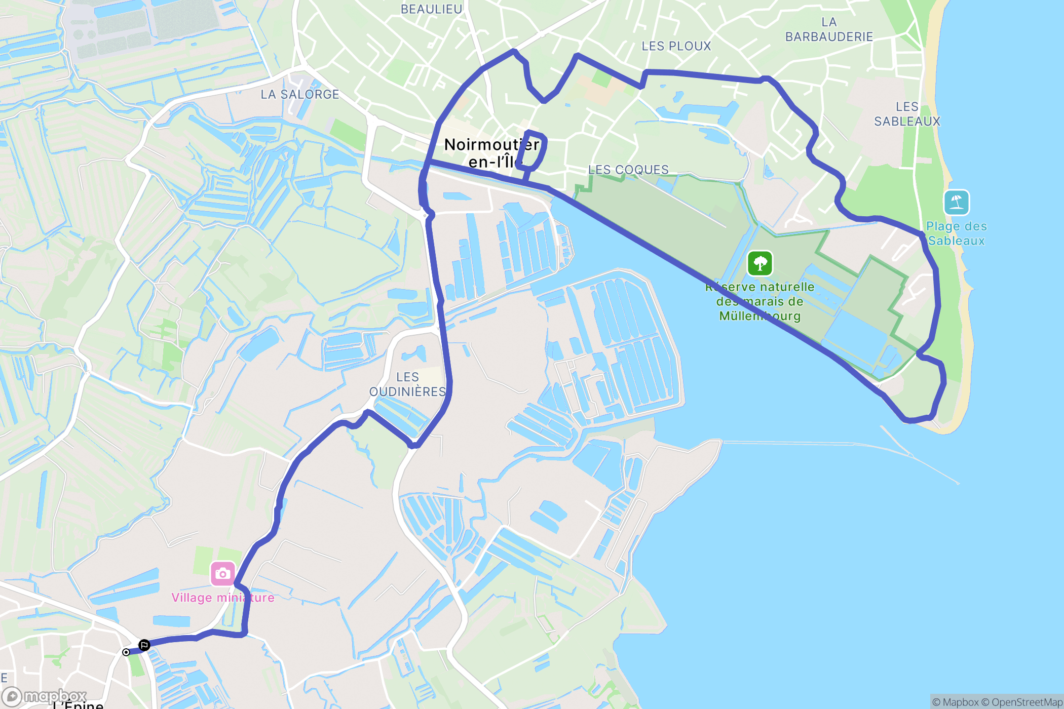 L'Épine : carte du parcours de randonnée - France