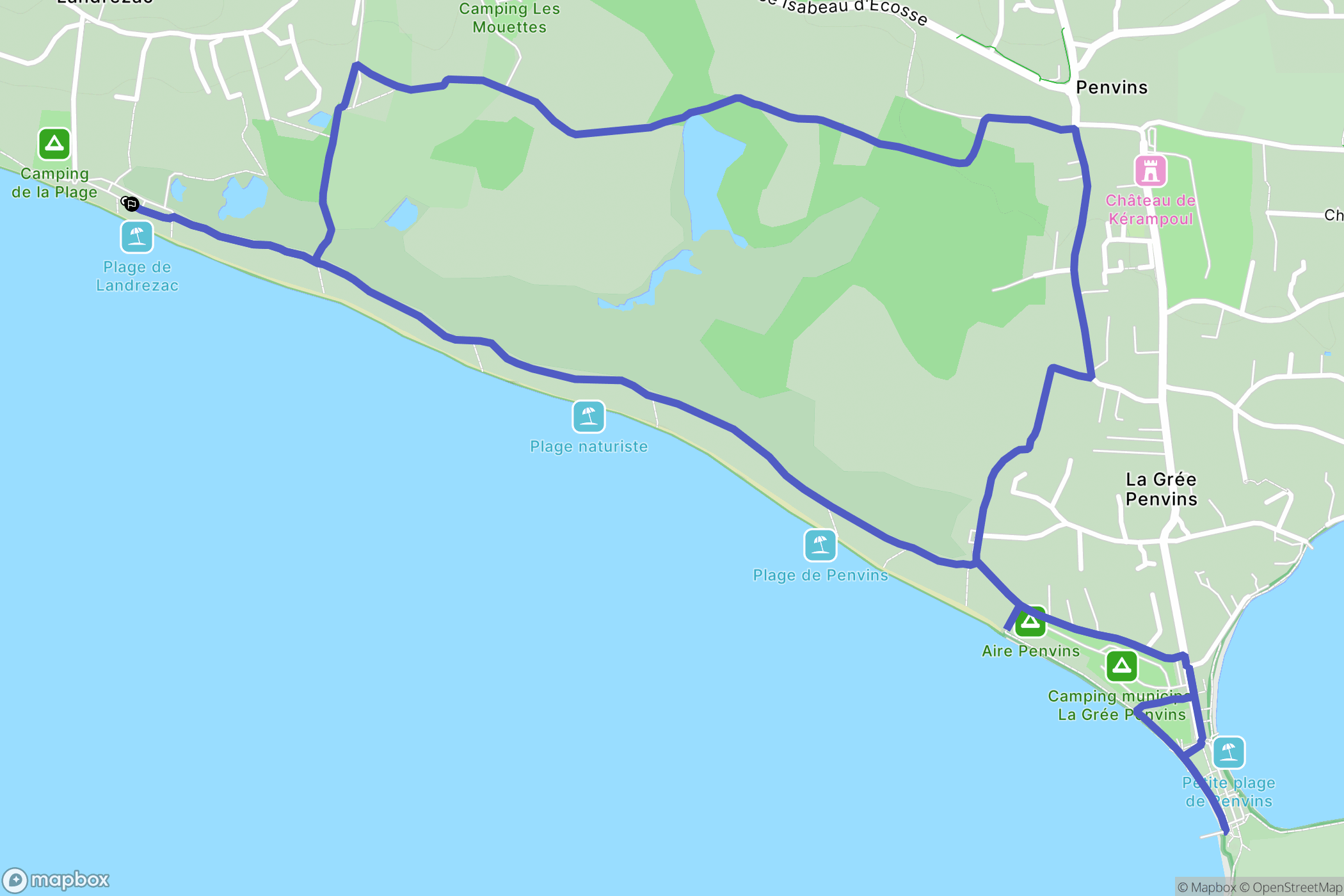 Sarzeau : carte du parcours de randonnée - France
