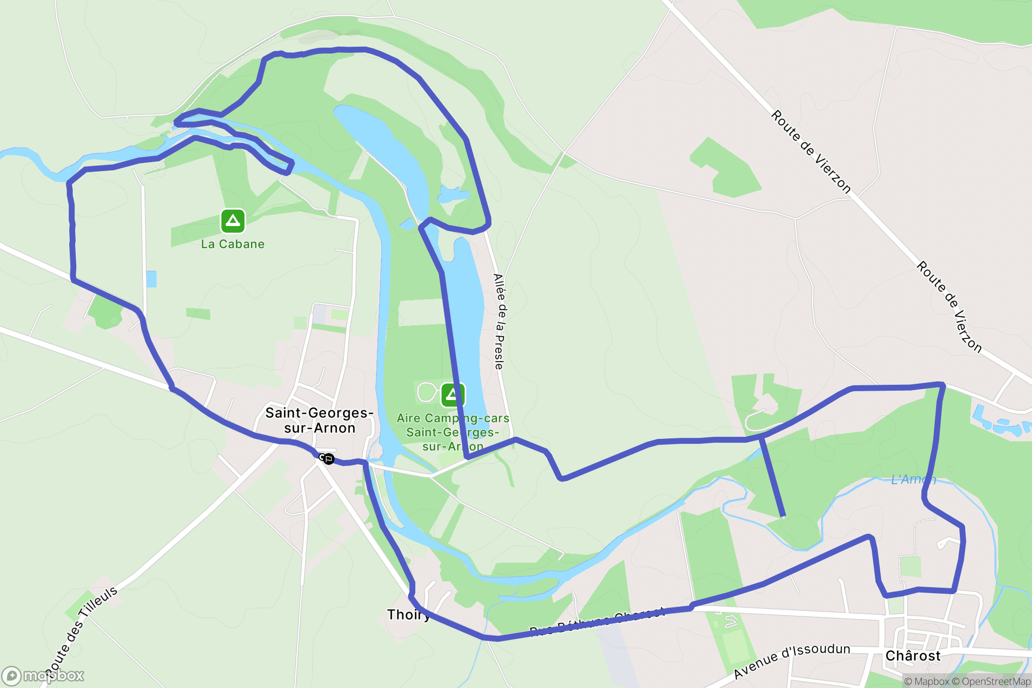 Saint-Georges-sur-Arnon : carte du parcours de randonnée - France