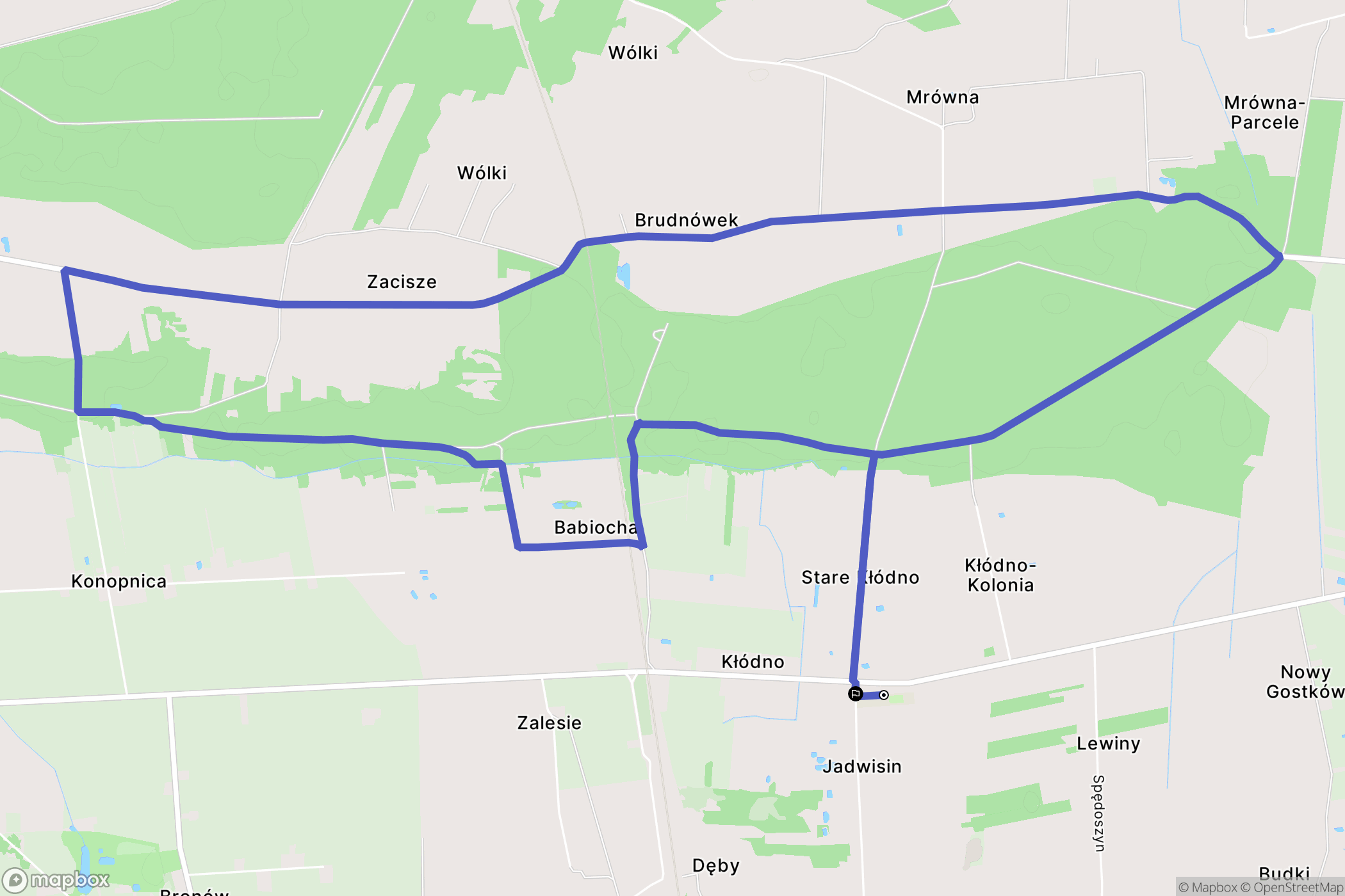Kłódno: mapa trasy - Poland