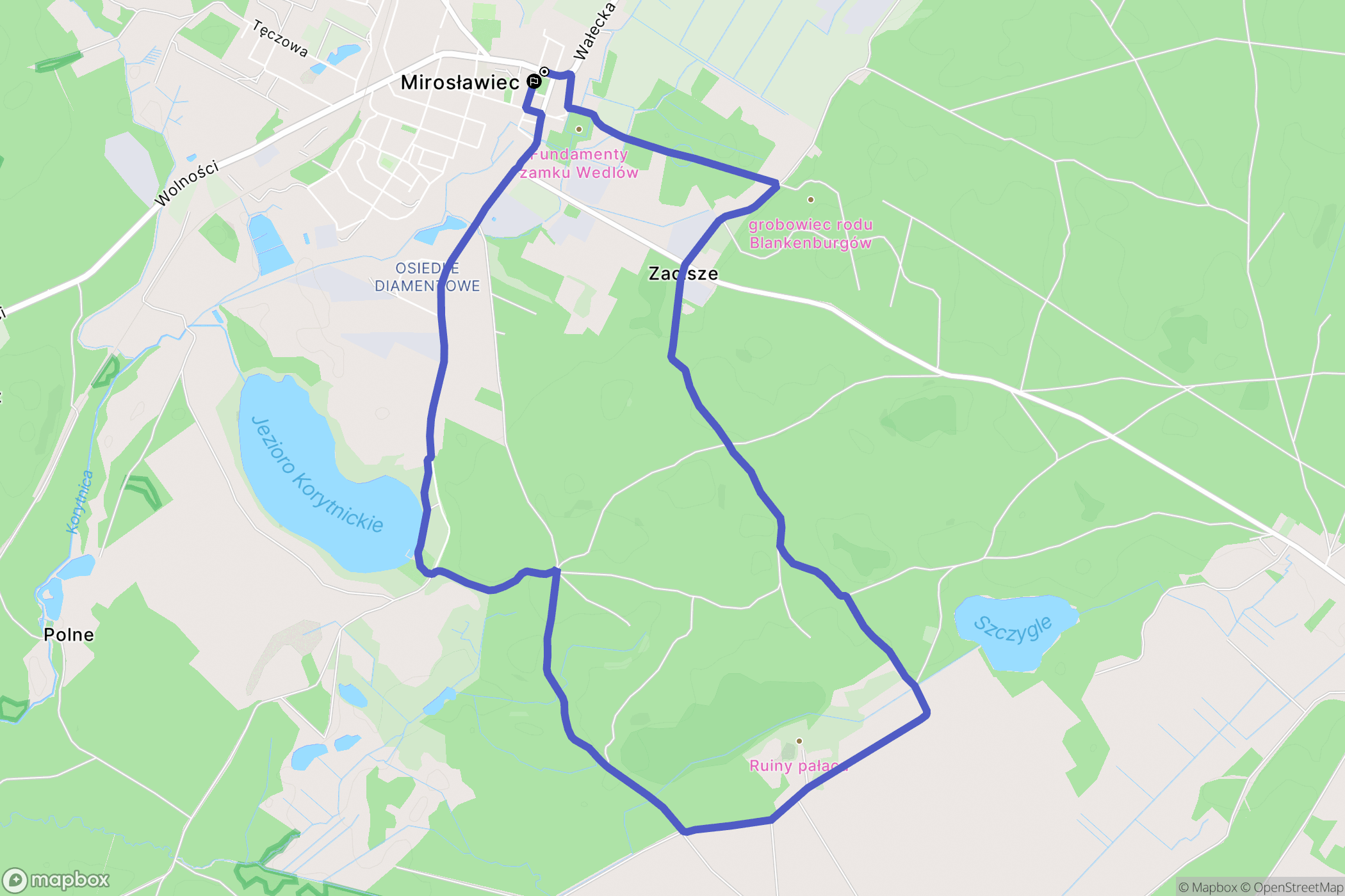 Mirosławiec: mapa trasy - Poland