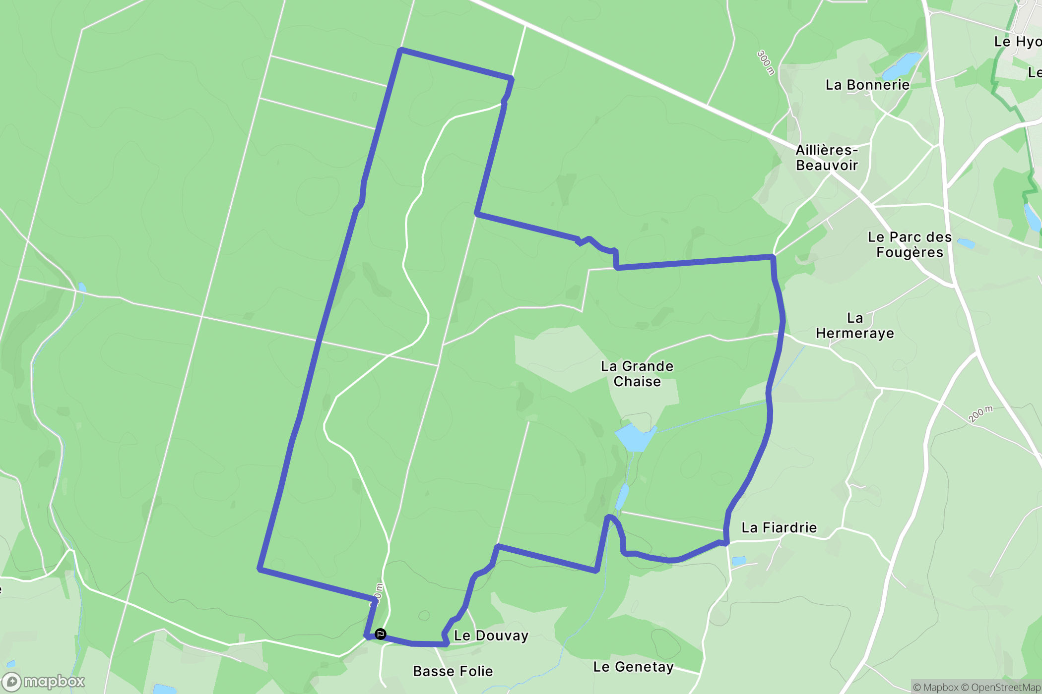 Villaines-la-Carelle : carte du parcours de randonnée - France