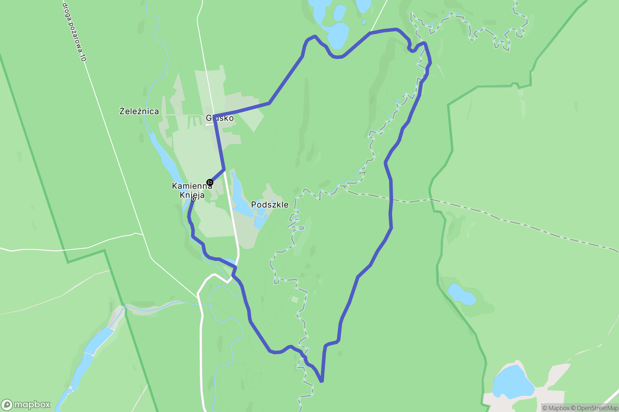 Kamienna Knieja: mapa trasy - Poland