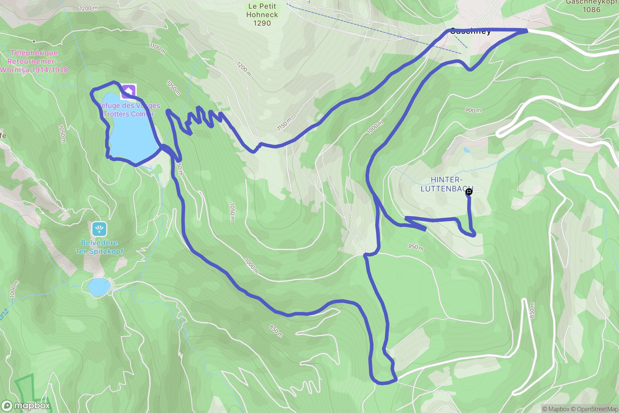 Muhlbach-sur-Munster : carte du parcours de randonnée - France