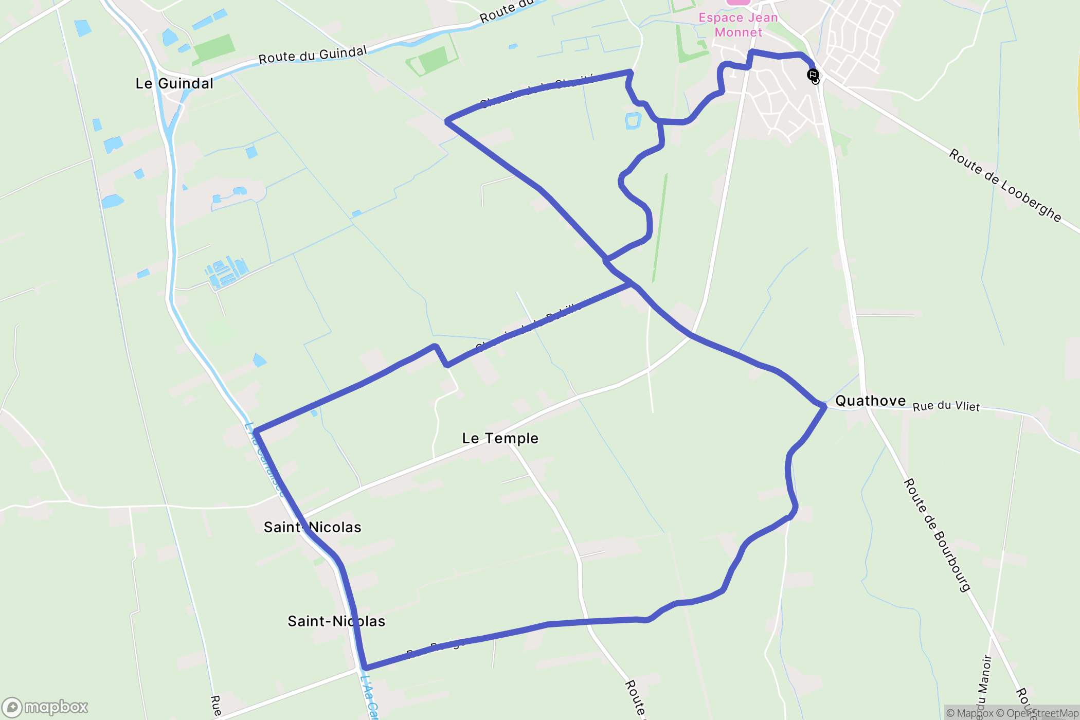 Bourbourg : carte du parcours de randonnée - France