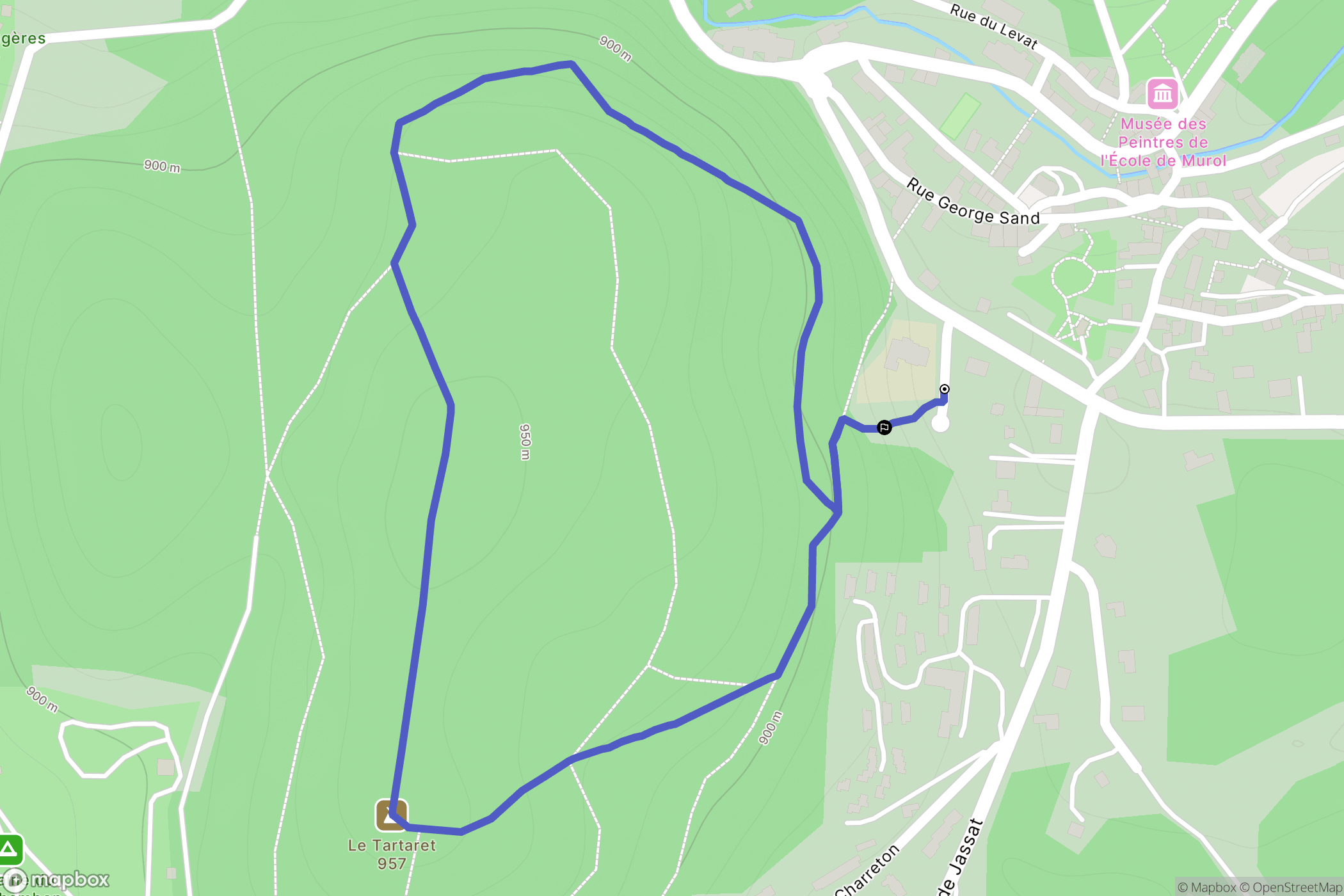 Murol : carte du parcours de randonnée - France