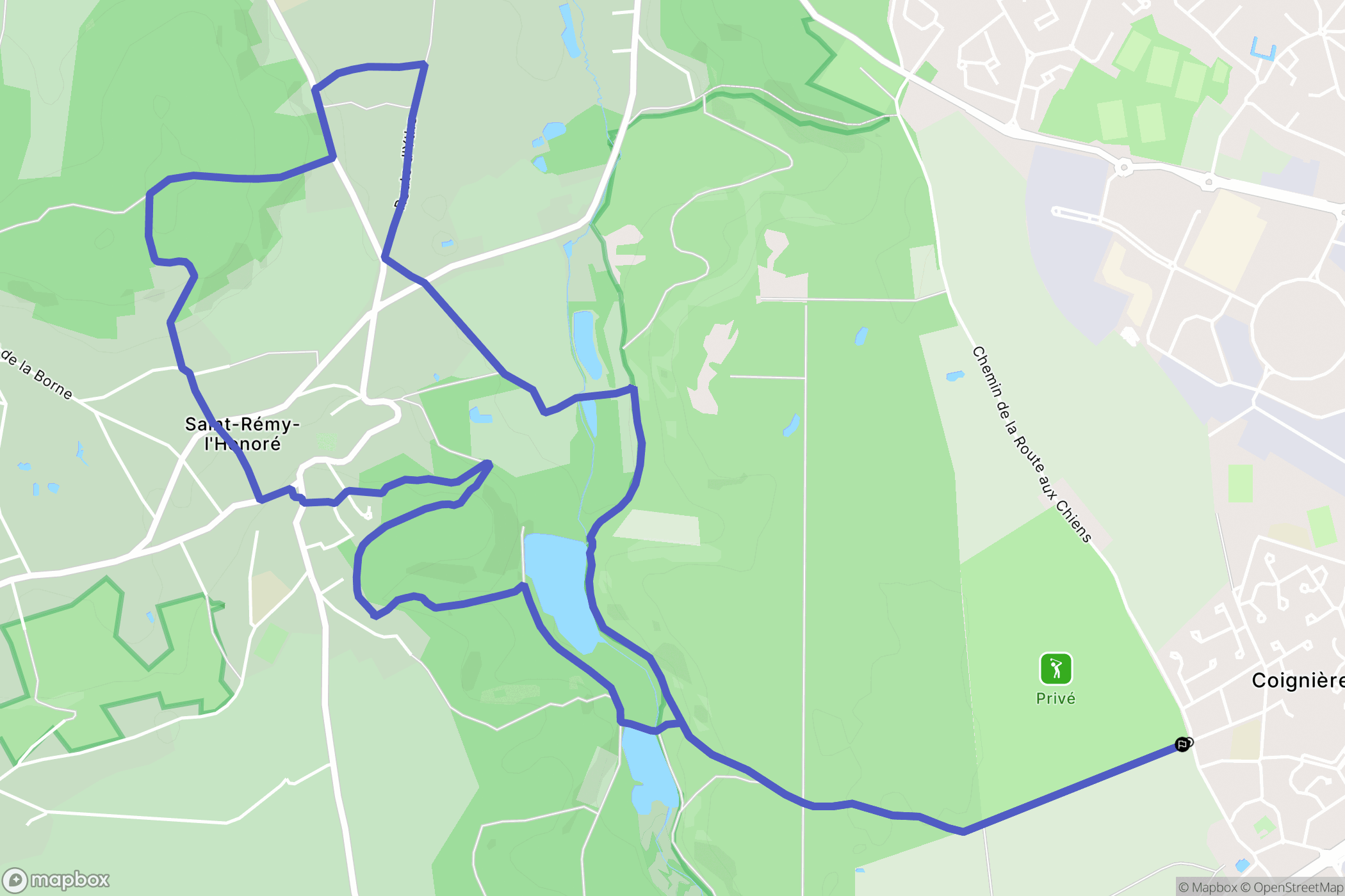 Coignières : carte du parcours de randonnée - France