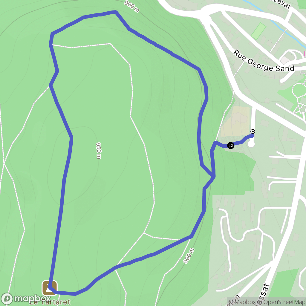 Murol : carte du parcours de randonnée - France