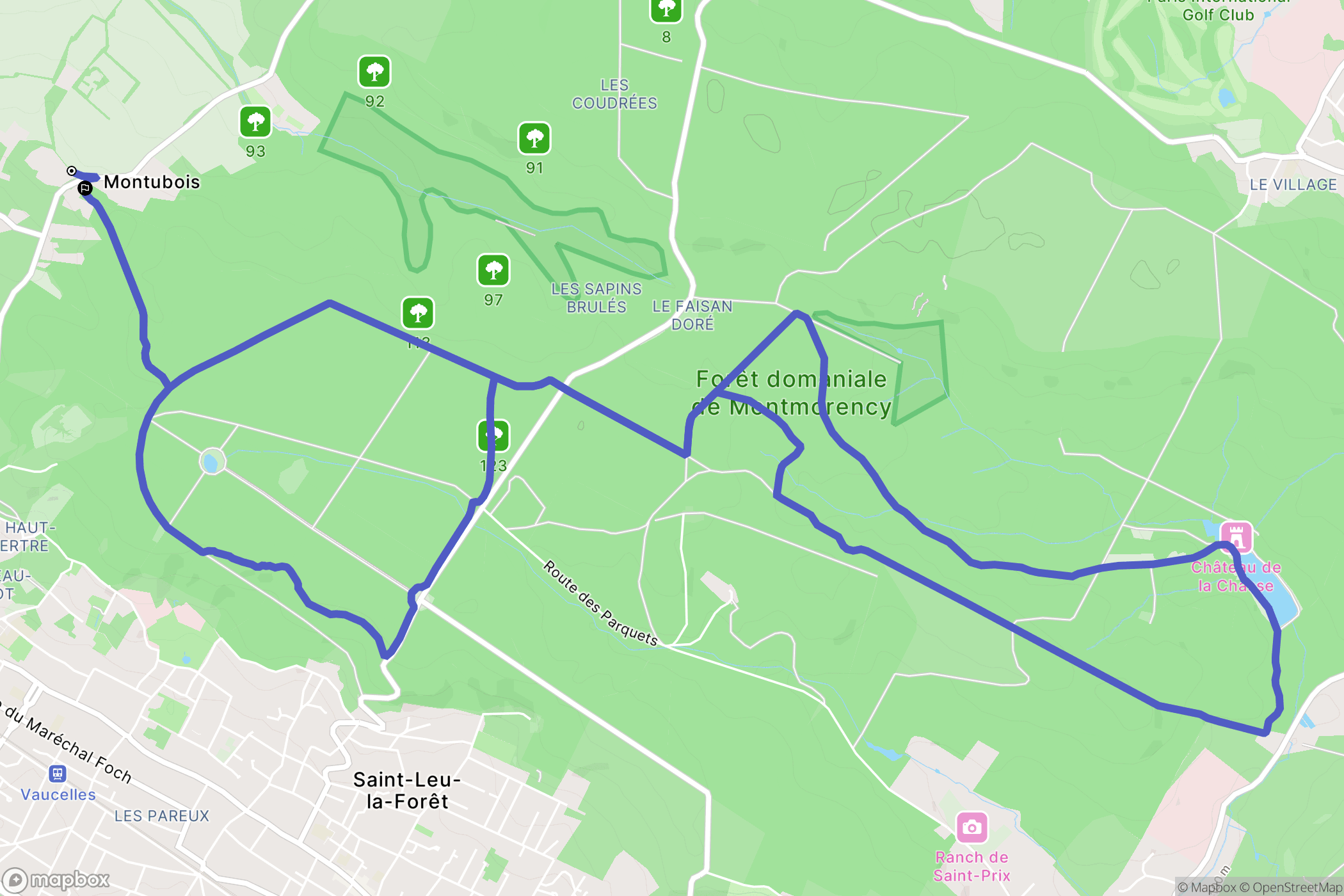 Bessancourt : carte du parcours de randonnée - France
