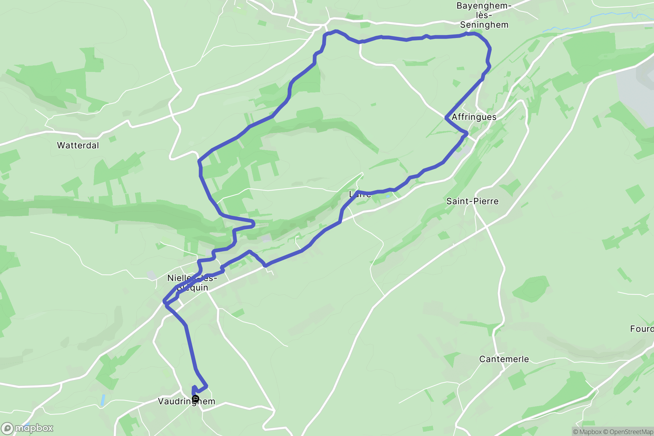 Vaudringhem : carte du parcours de randonnée - France