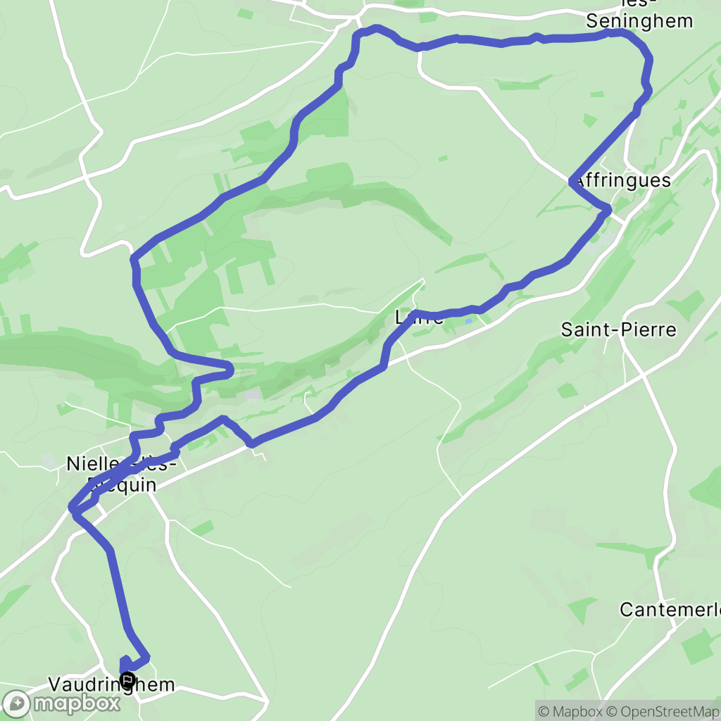 Vaudringhem : carte du parcours de randonnée - France