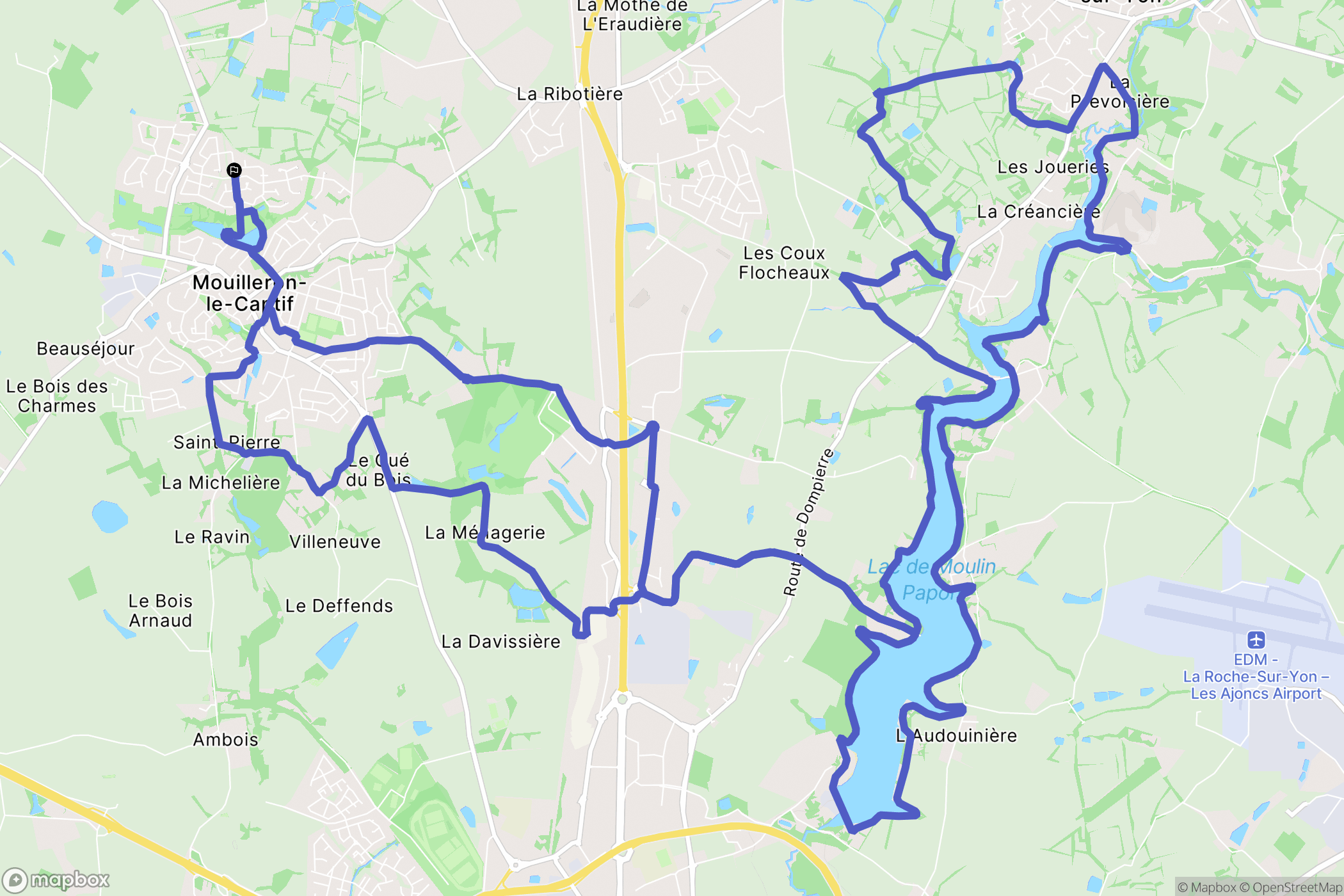 Mouilleron-le-Captif : carte du parcours de randonnée - France