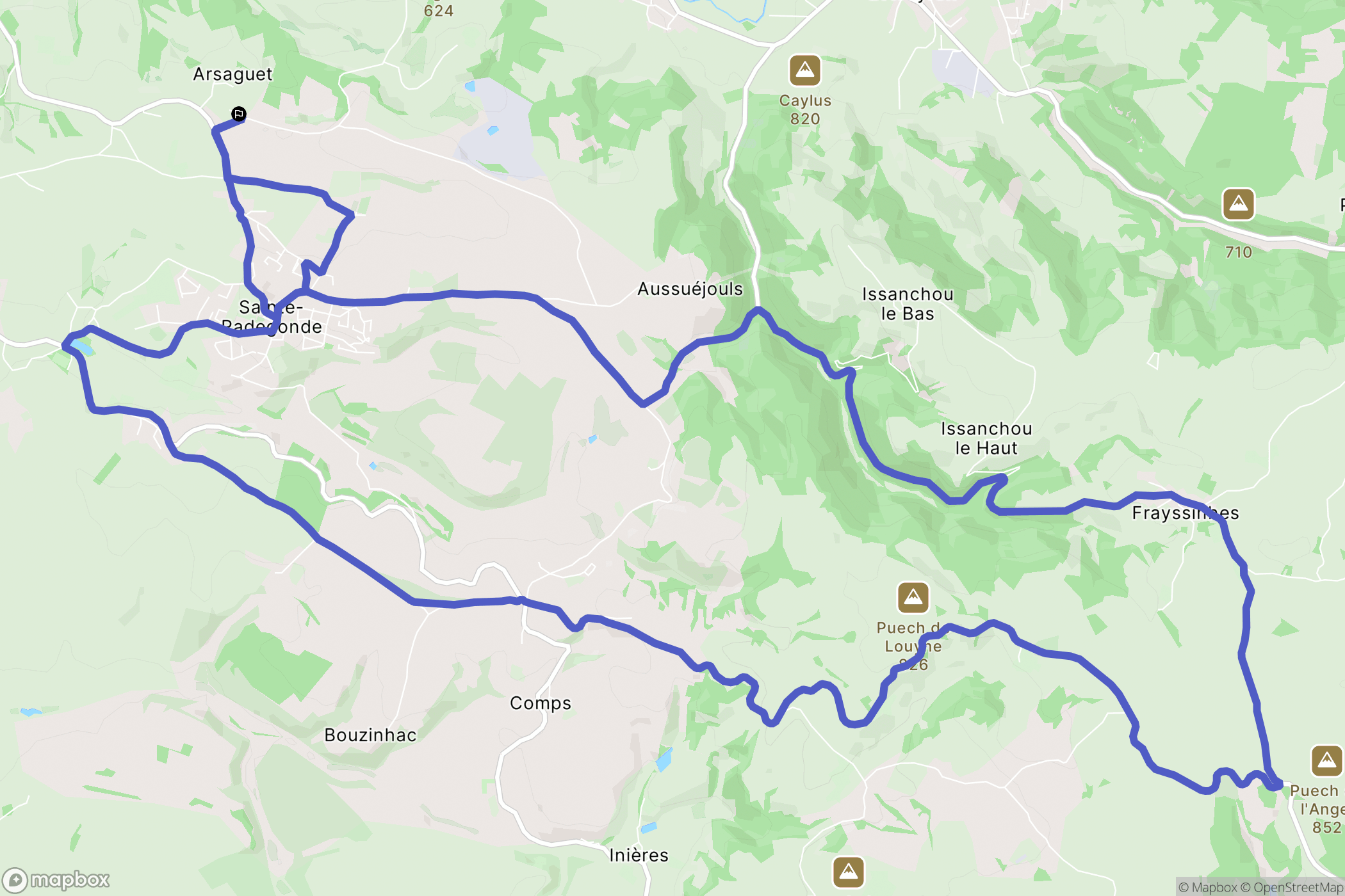 Sainte-Radegonde : carte du parcours de randonnée - France