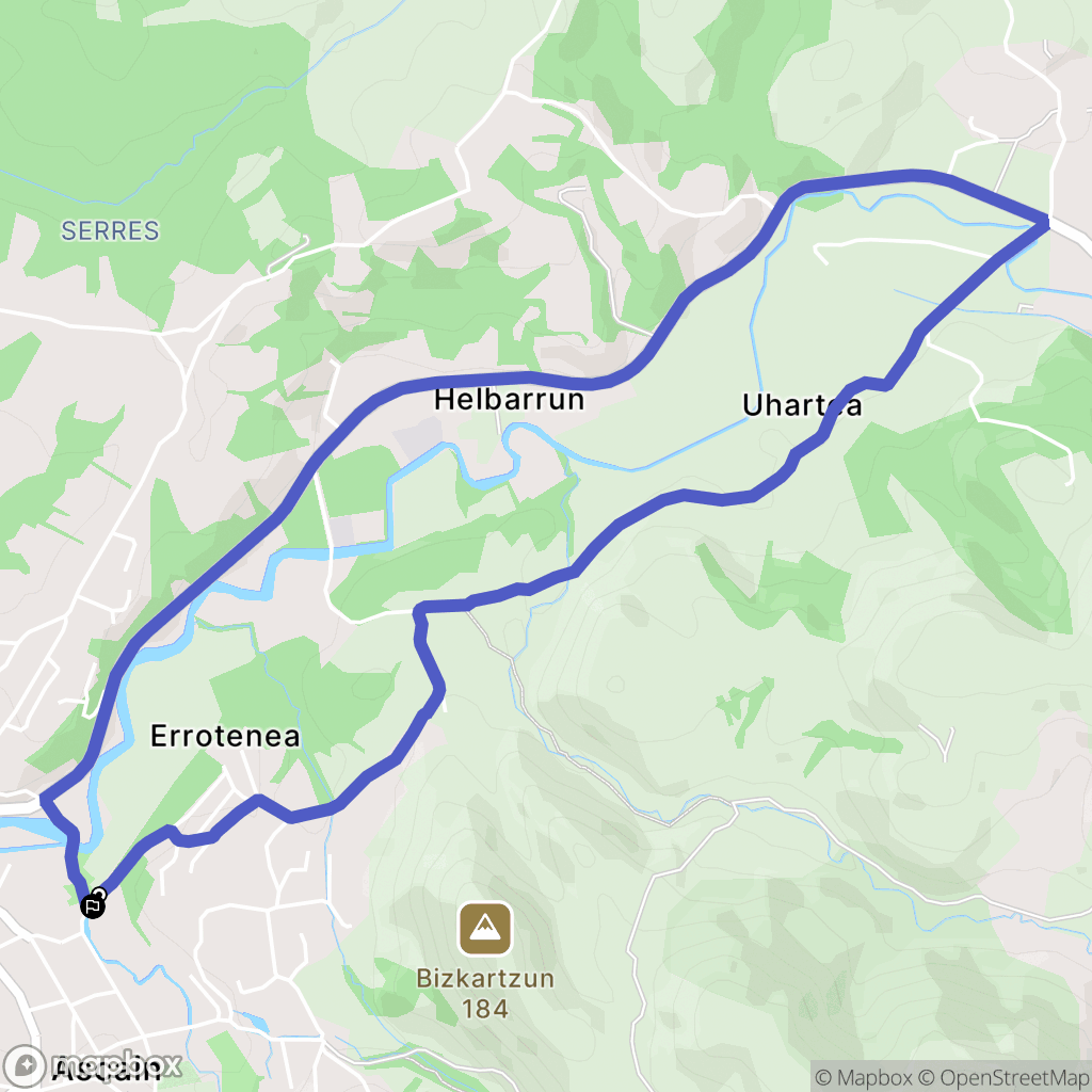 Ascain : carte du parcours de randonnée - France