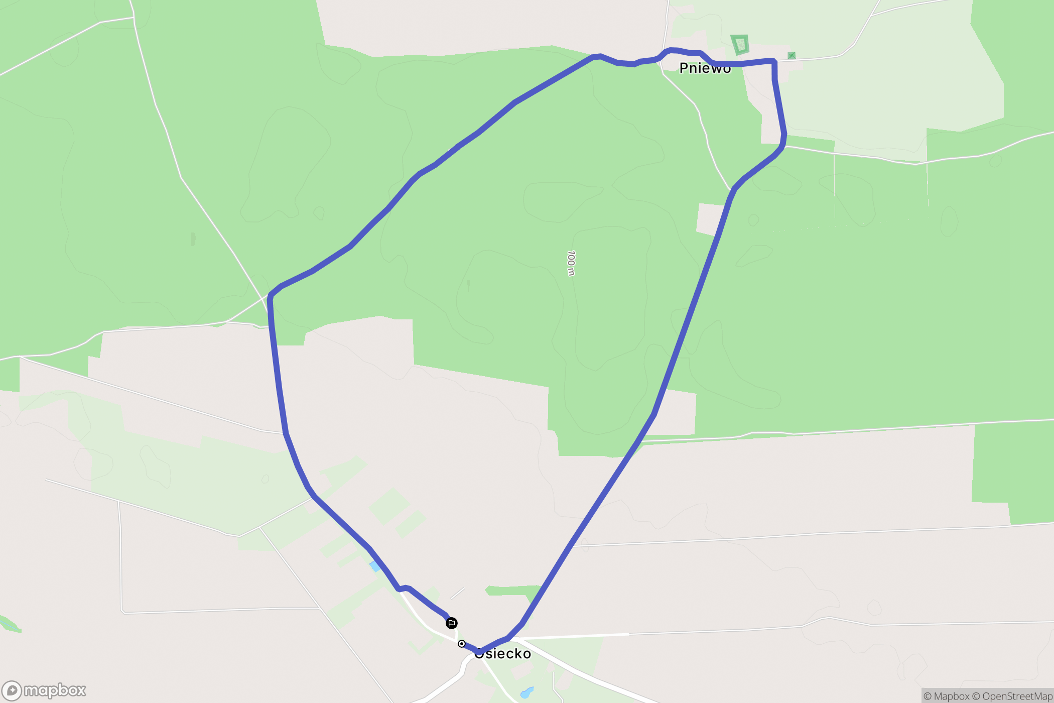 Osiecko: mapa trasy - Poland