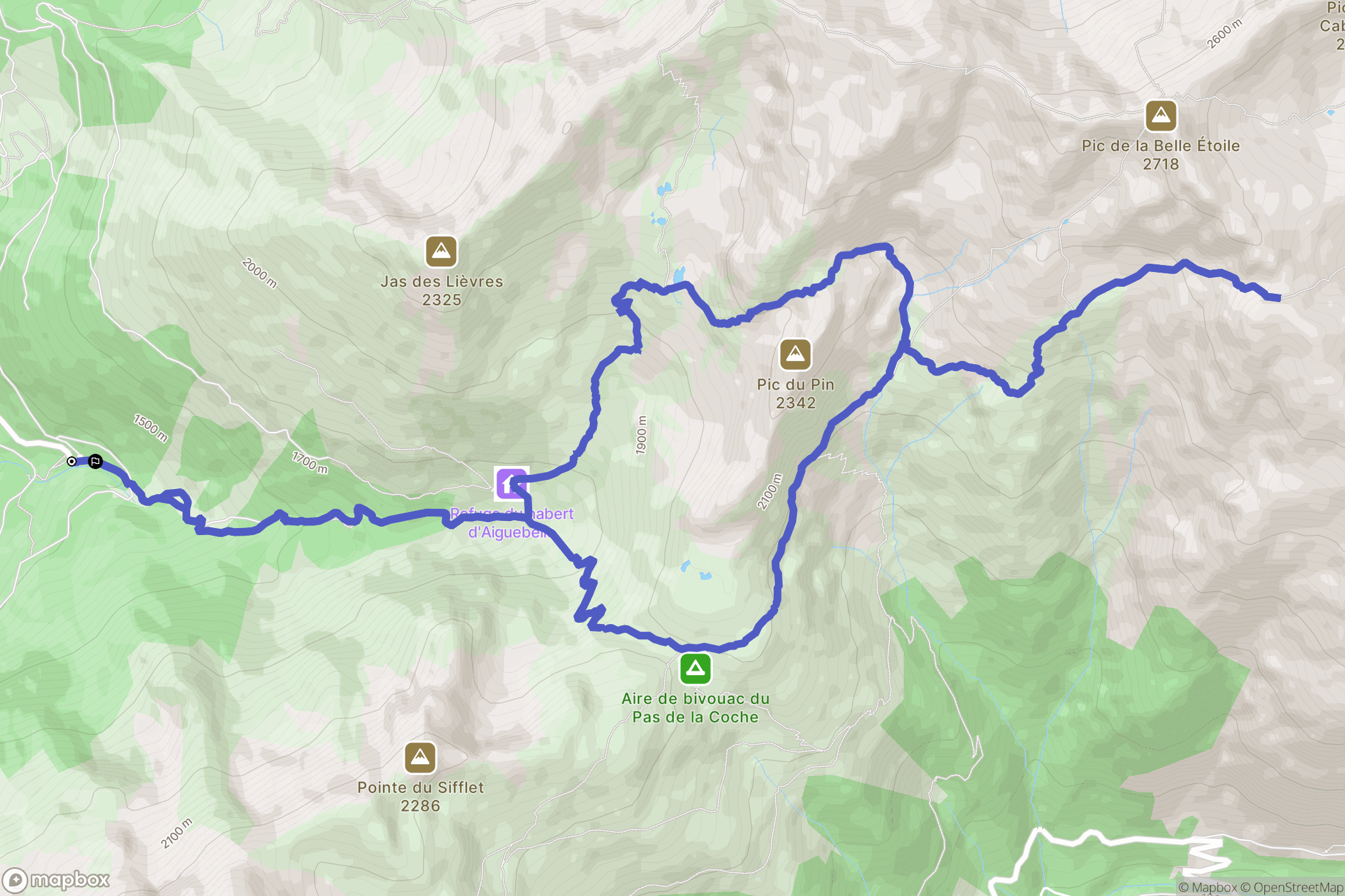 Laval-en-Belledonne : carte du parcours de randonnée - France