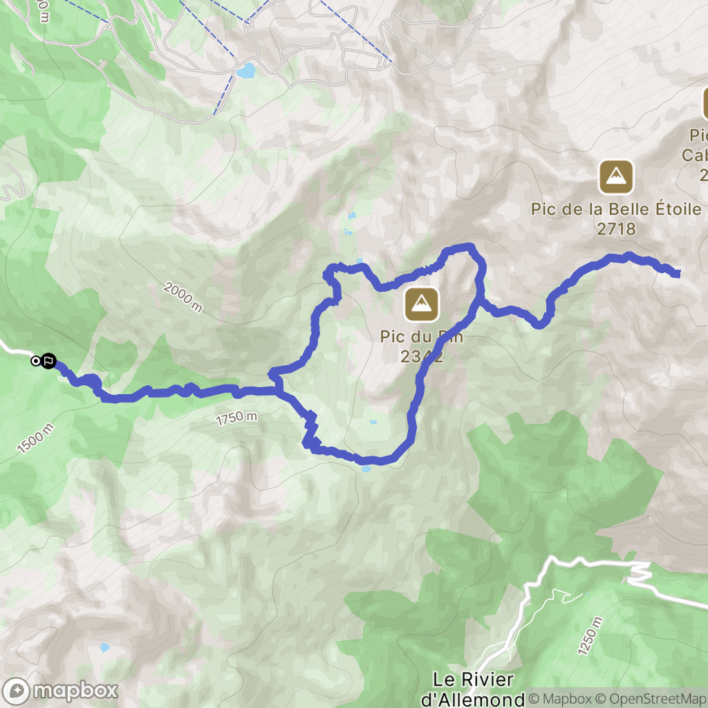 Laval-en-Belledonne : carte du parcours de randonnée - France