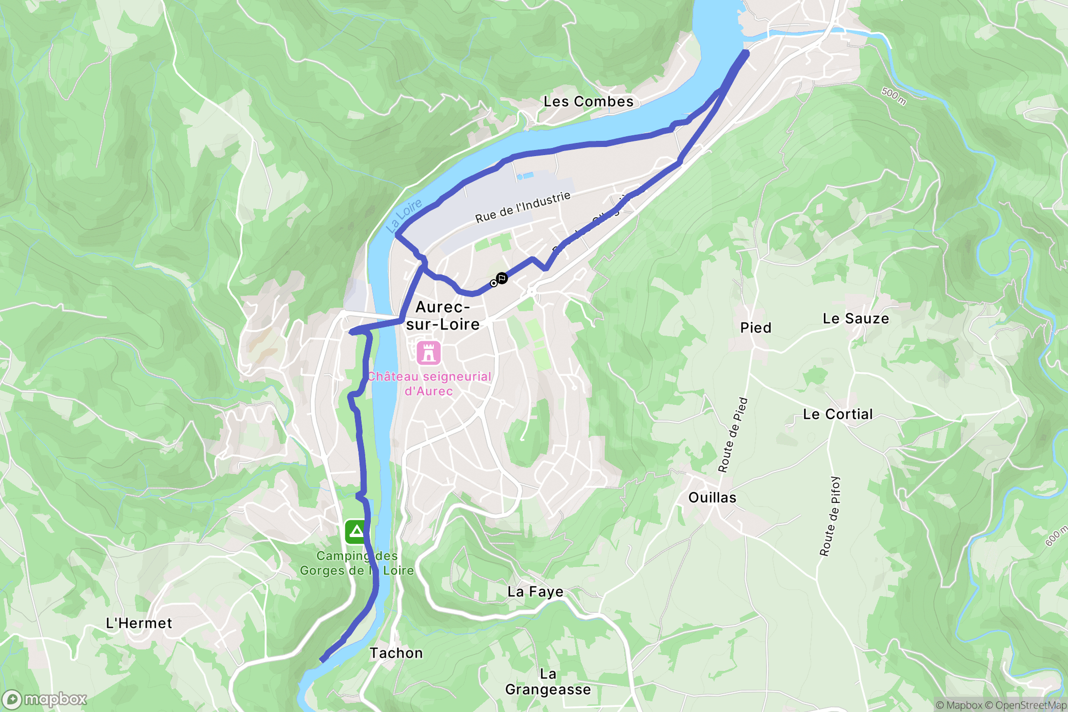 Aurec-sur-Loire : carte du parcours de randonnée - France