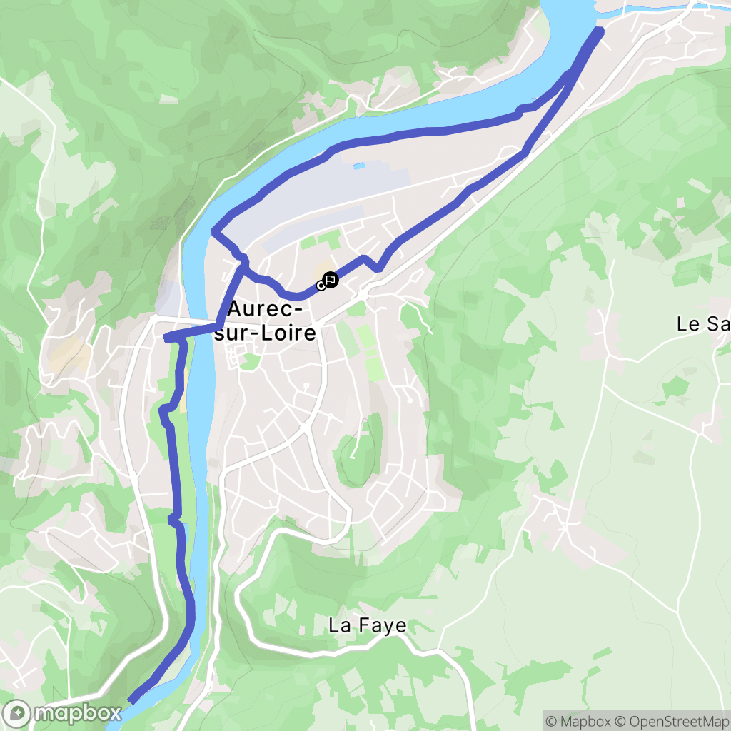 Aurec-sur-Loire : carte du parcours de randonnée - France