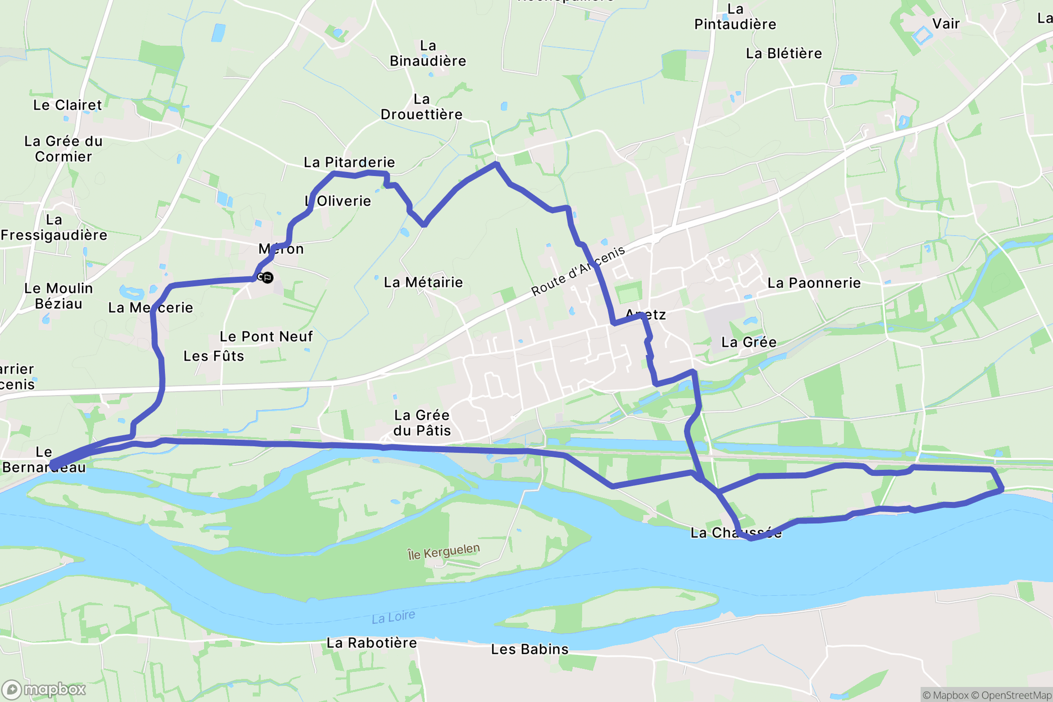 Vair-sur-Loire : carte du parcours de randonnée - France