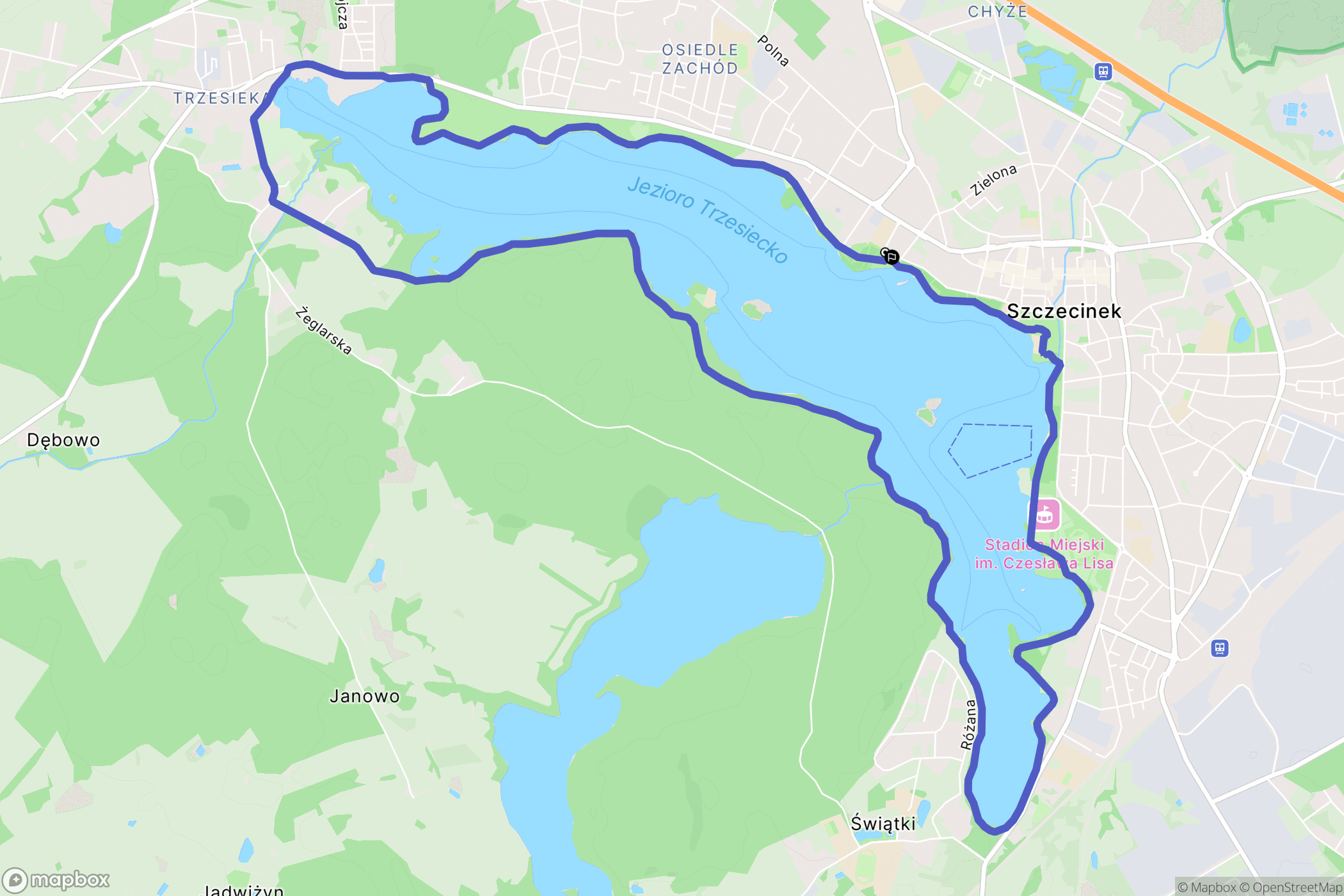 Szczecinek: mapa trasy - Poland