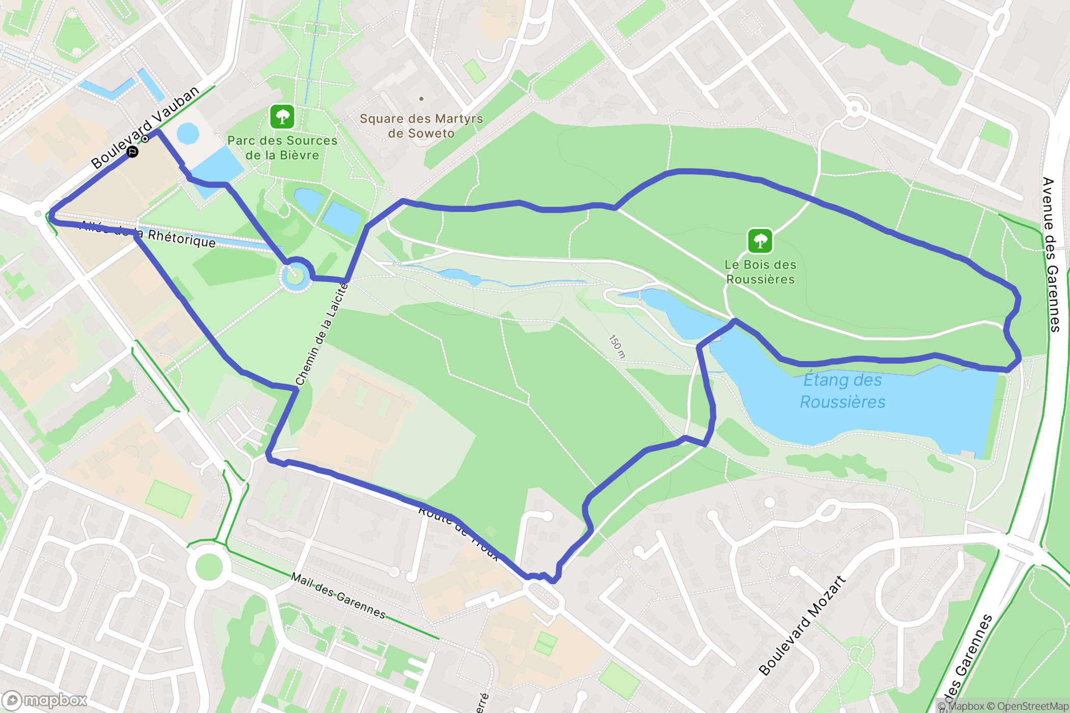 Guyancourt : carte du parcours de randonnée - France