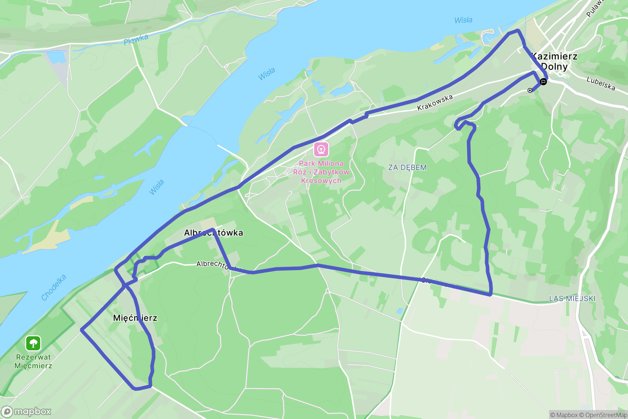 Kazimierz Dolny: mapa trasy - Poland