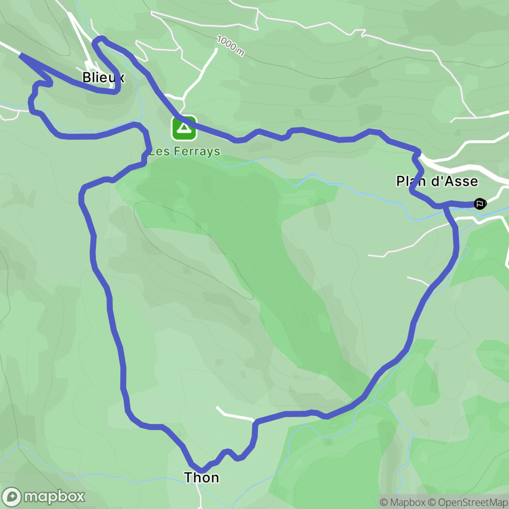 Blieux : carte du parcours de randonnée - France