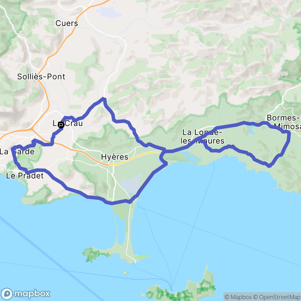 La Crau : carte du parcours de randonnée - France