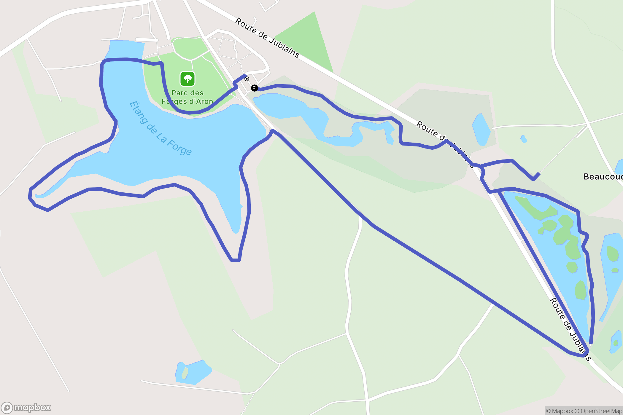 Aron : carte du parcours de randonnée - France