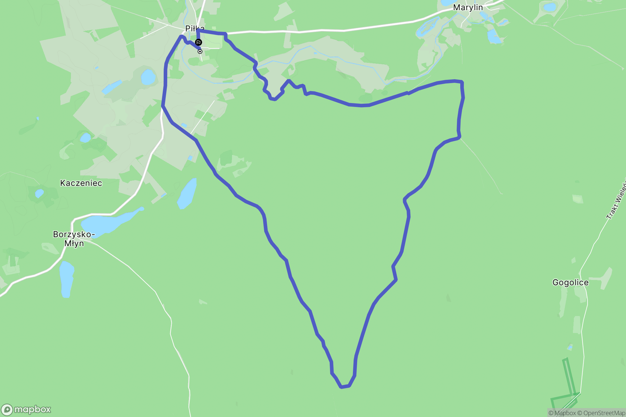 Piłka: mapa trasy - Poland