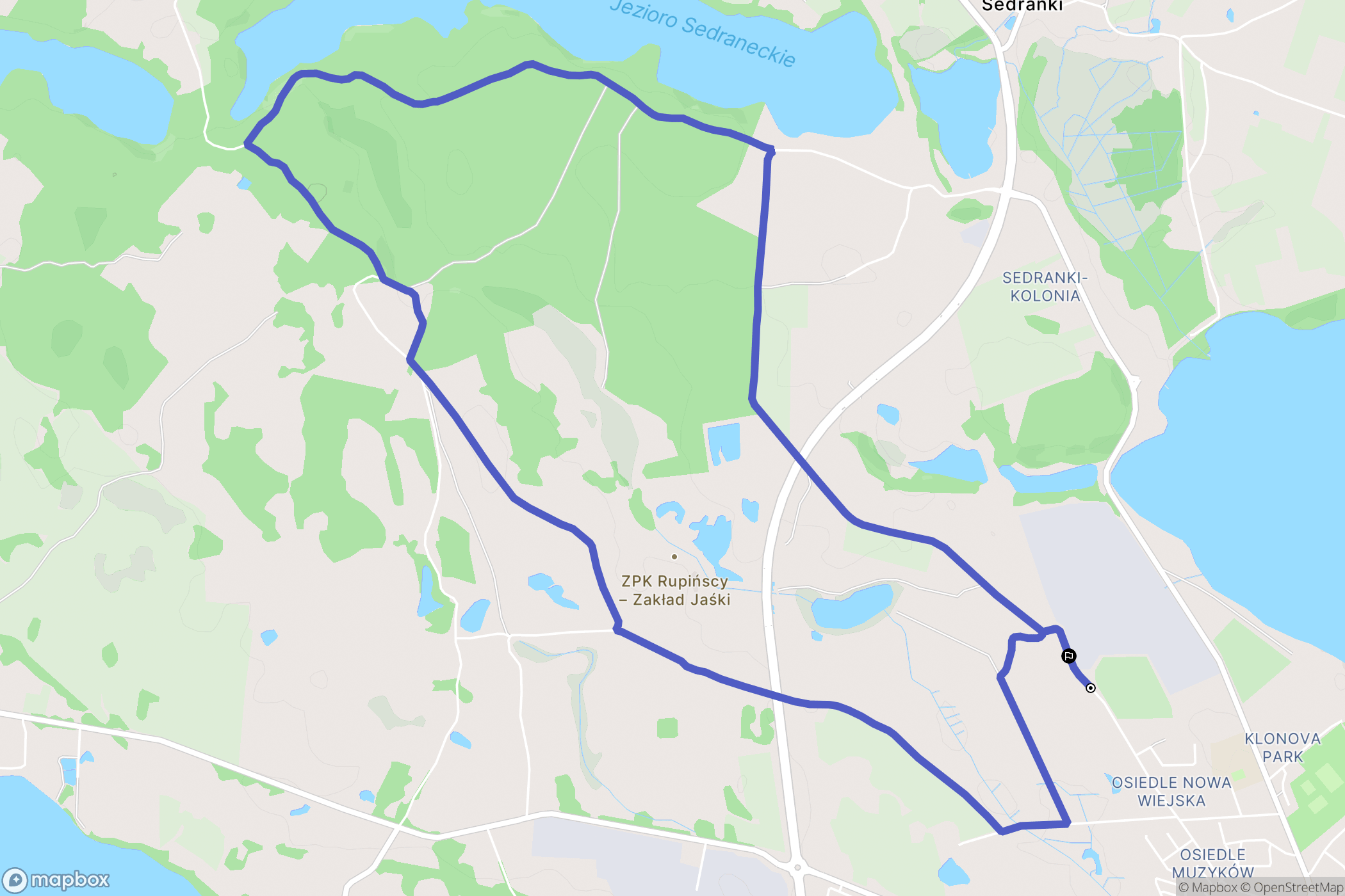Olecko: mapa trasy - Poland