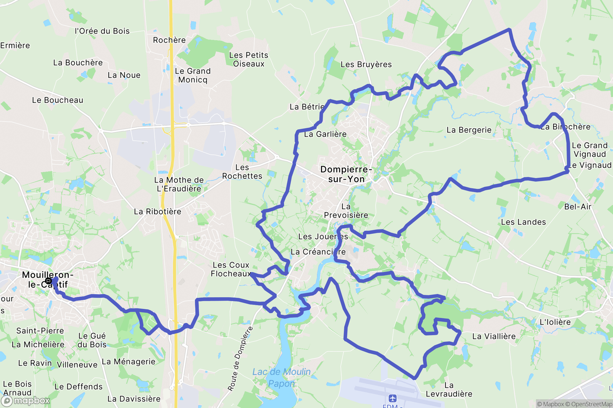 Mouilleron-le-Captif : carte du parcours de randonnée - France