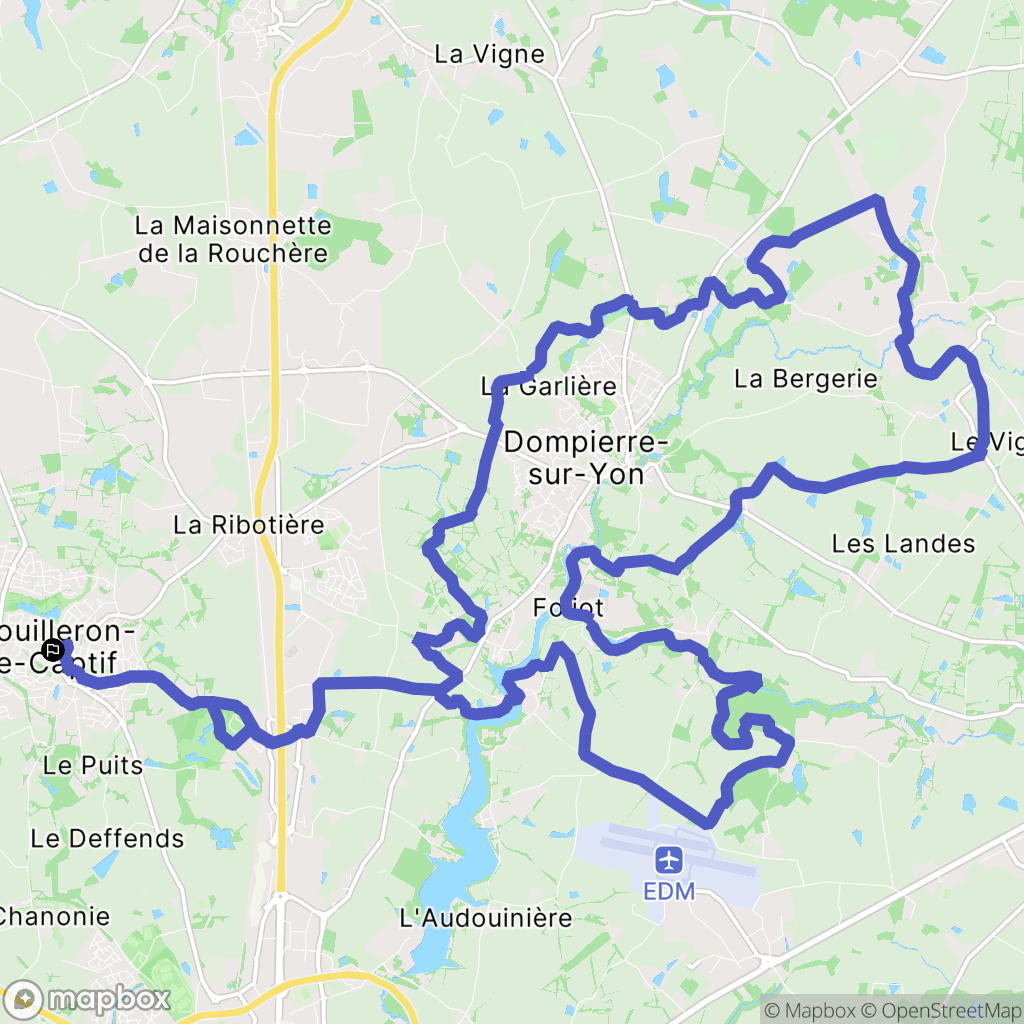 Mouilleron-le-Captif : carte du parcours de randonnée - France
