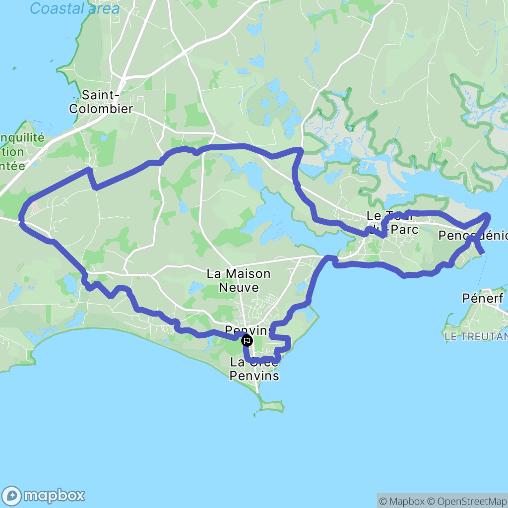 Sarzeau : carte du parcours de randonnée - France