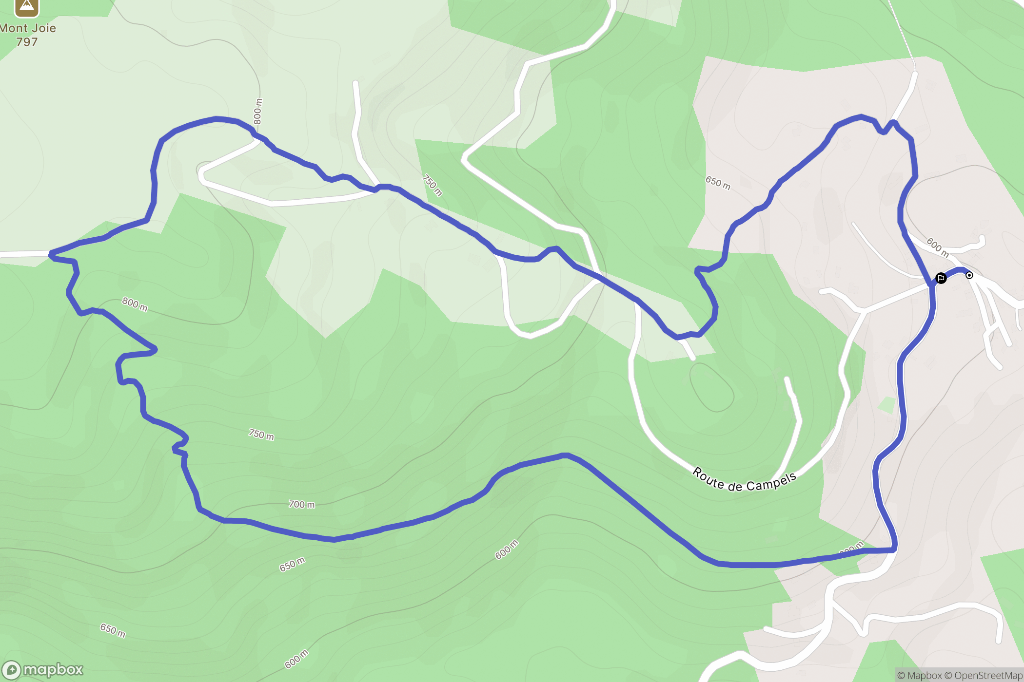 Arbon : carte du parcours de randonnée - France