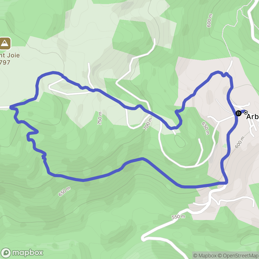 Arbon : carte du parcours de randonnée - France