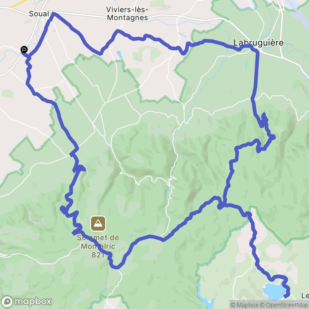 Lescout : carte du parcours de randonnée - France