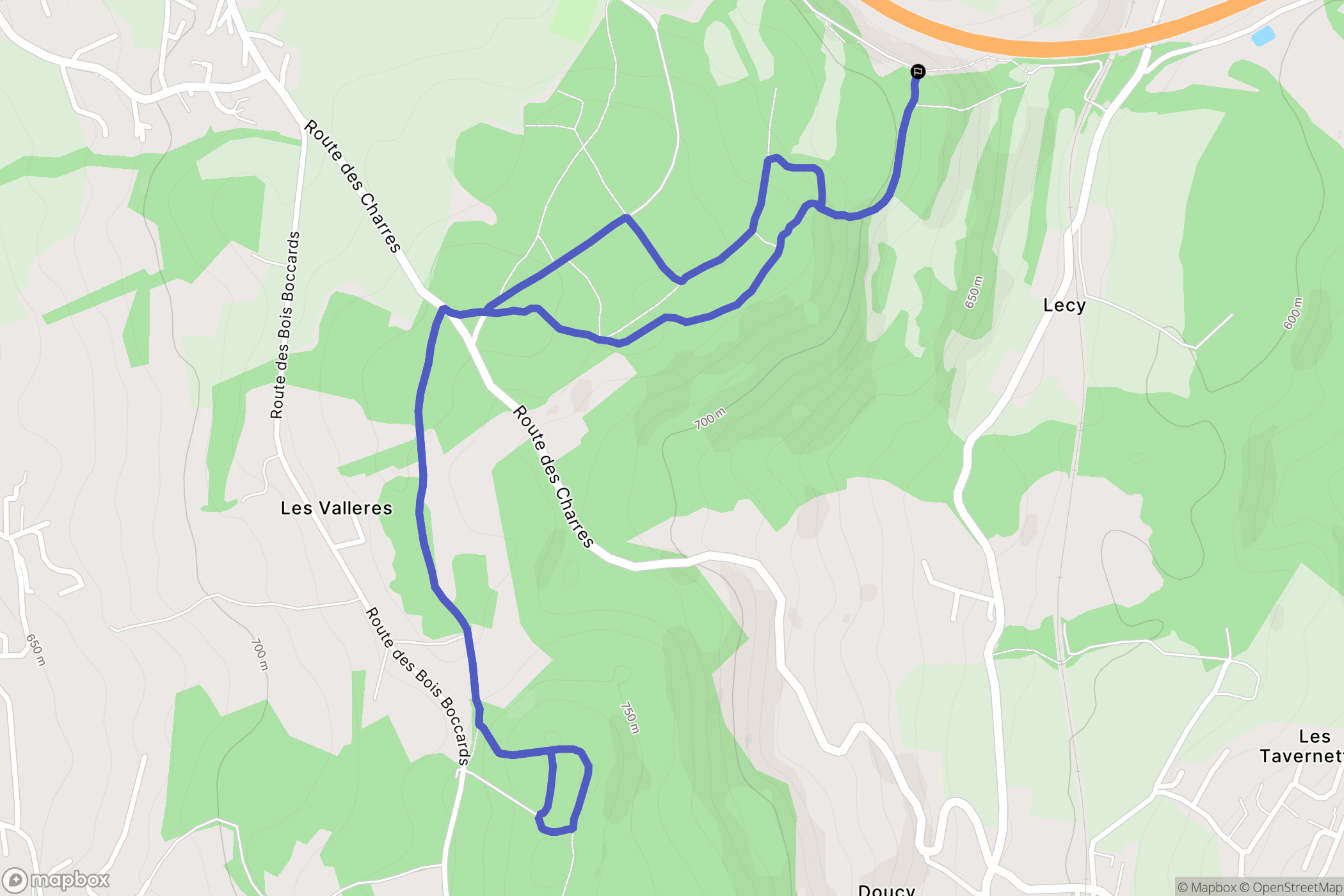 Charvonnex : carte du parcours de randonnée - France