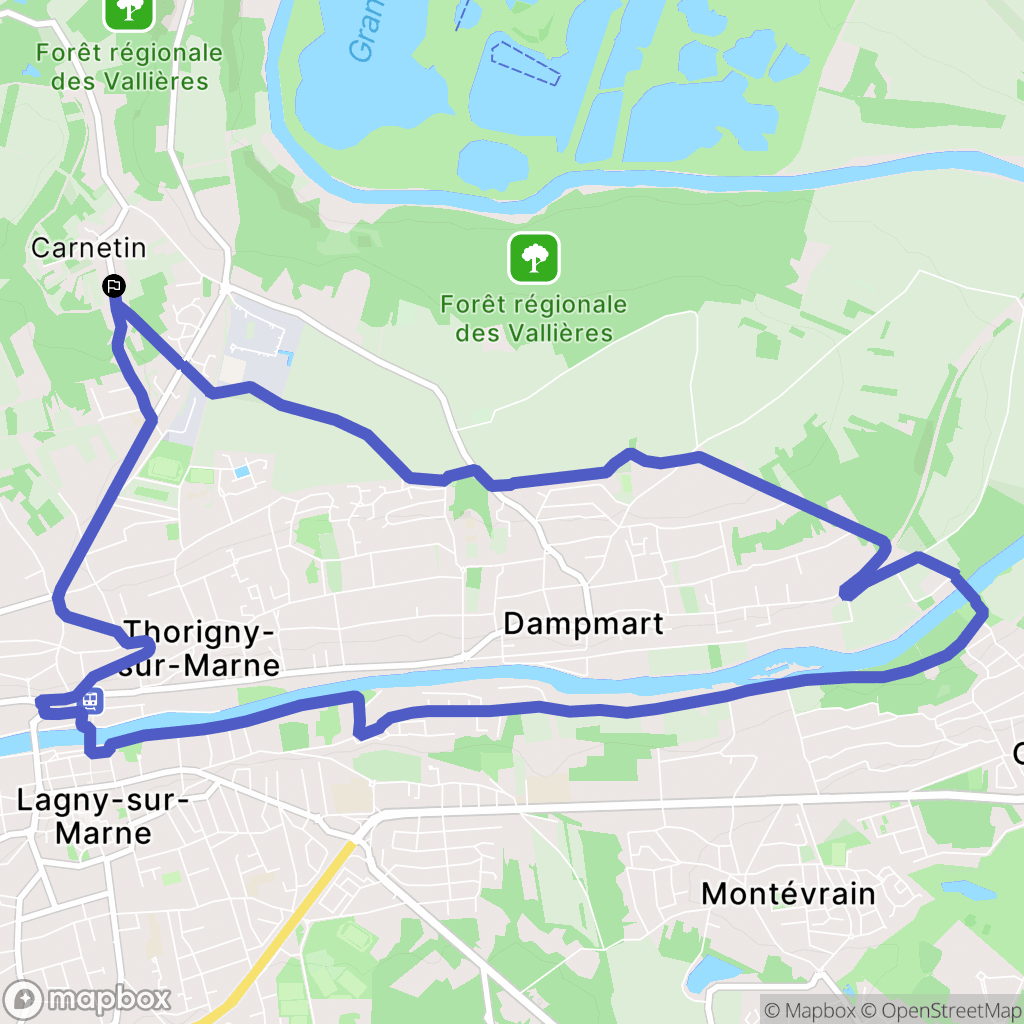 Carnetin : carte du parcours de randonnée - France