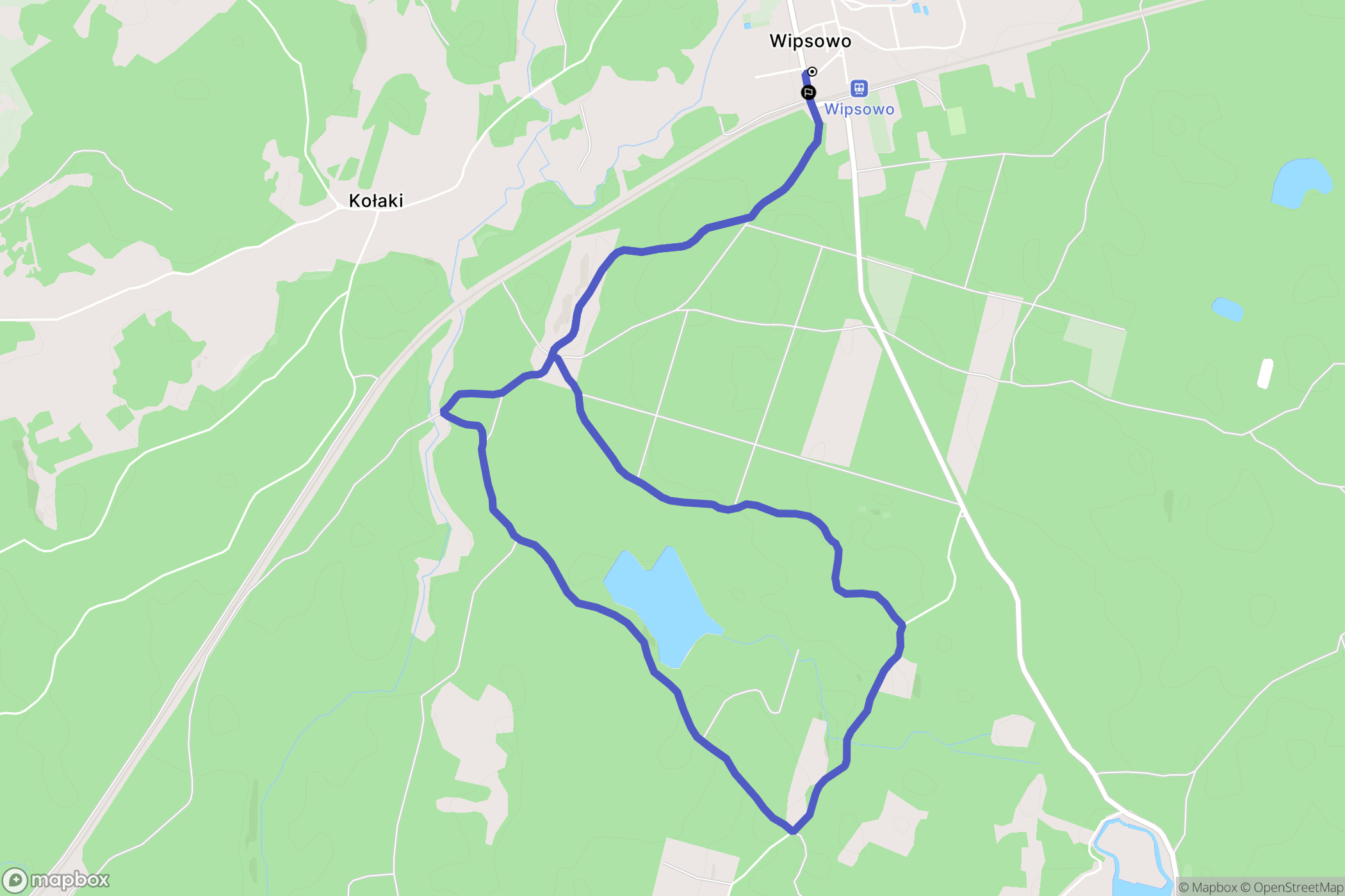 Wipsowo: mapa trasy - Poland
