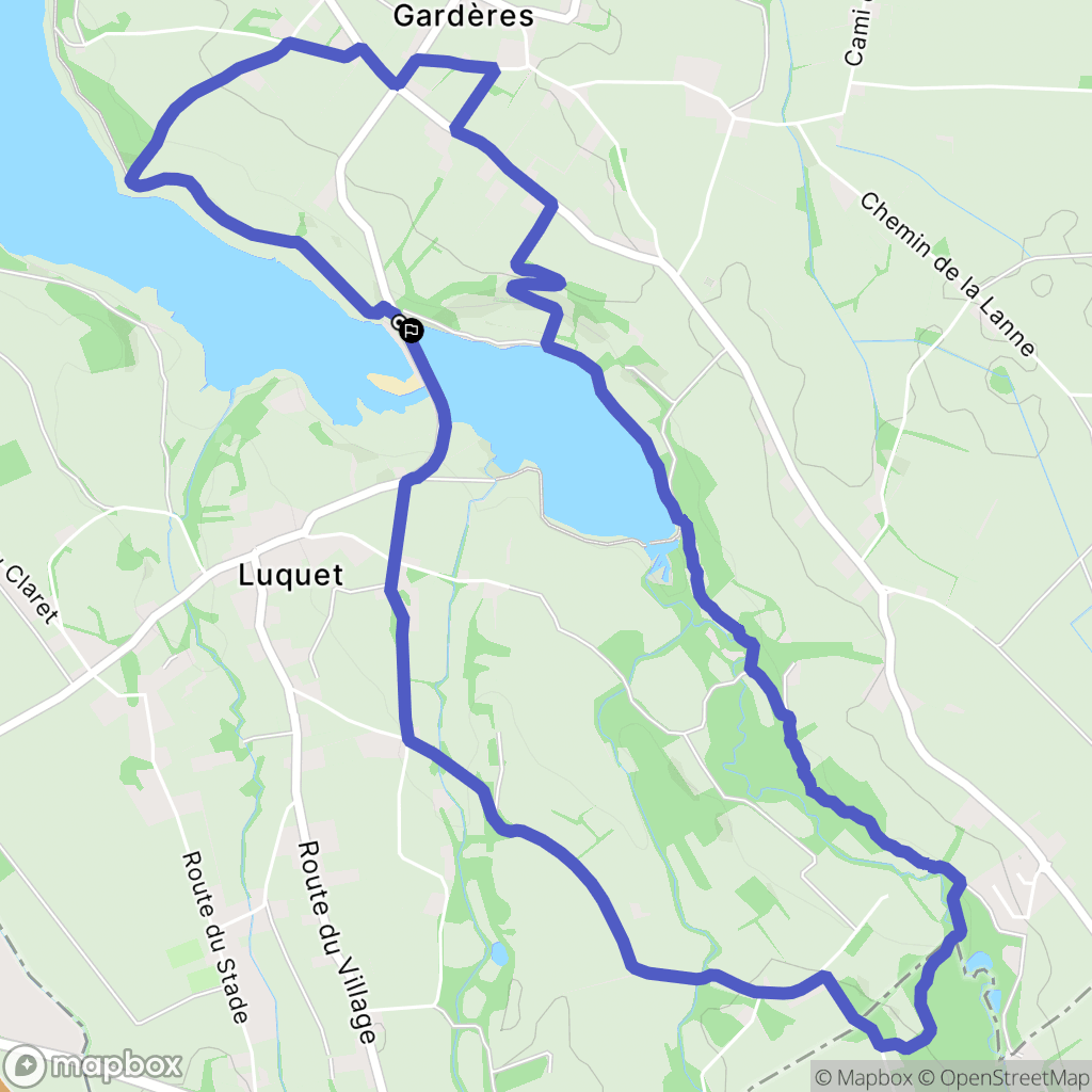 Gardères : carte du parcours de randonnée - France