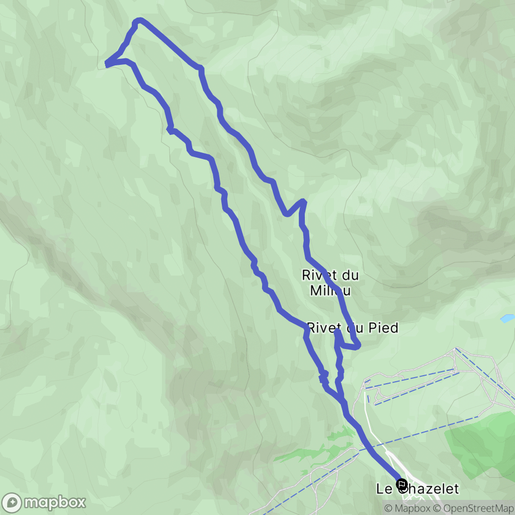 La Grave : carte du parcours de randonnée - France