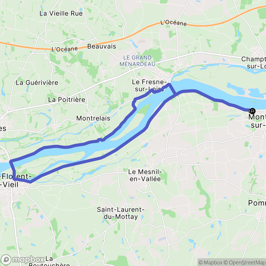 Mauges-sur-Loire : carte du parcours de randonnée - France