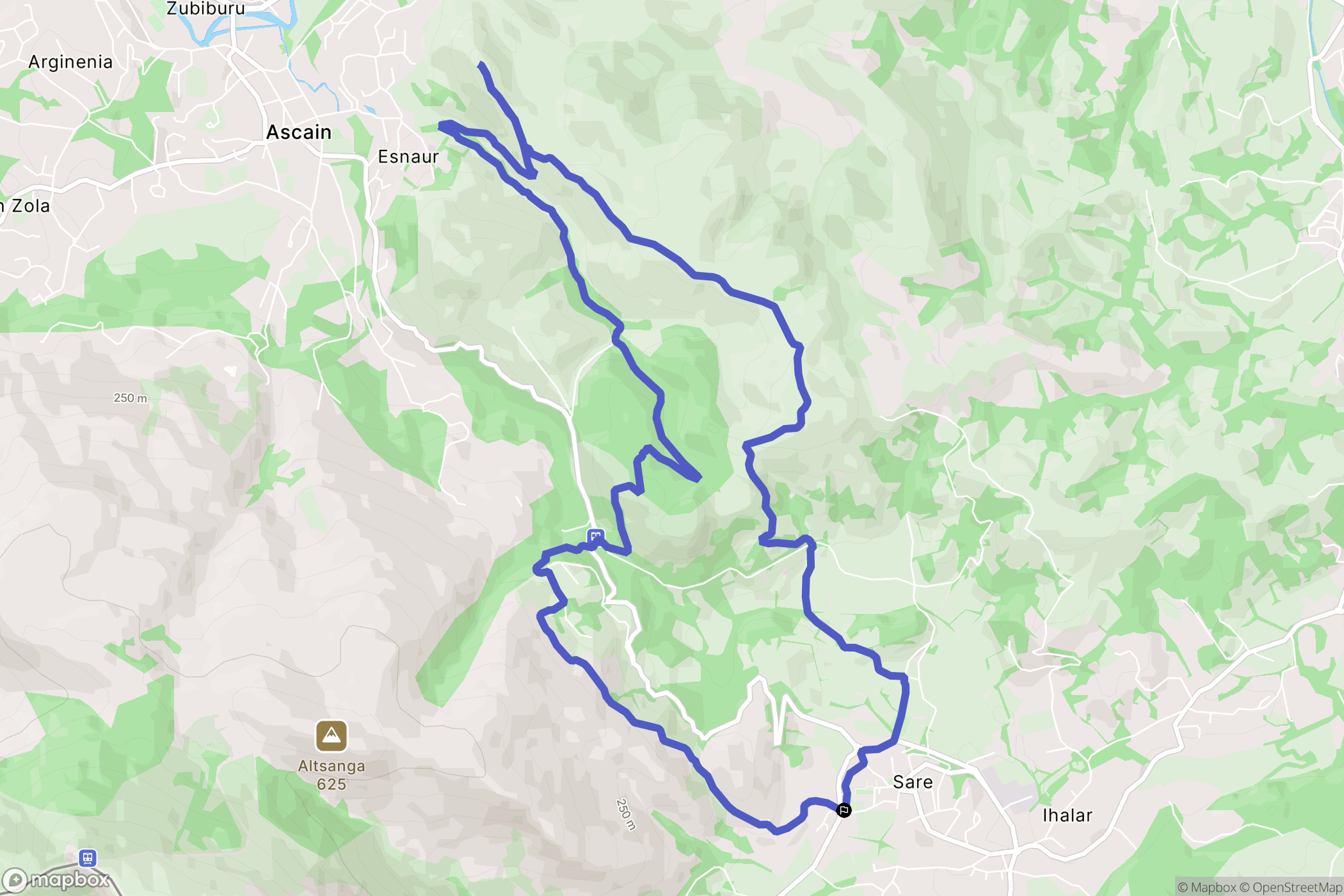 Sare : carte du parcours de randonnée - France