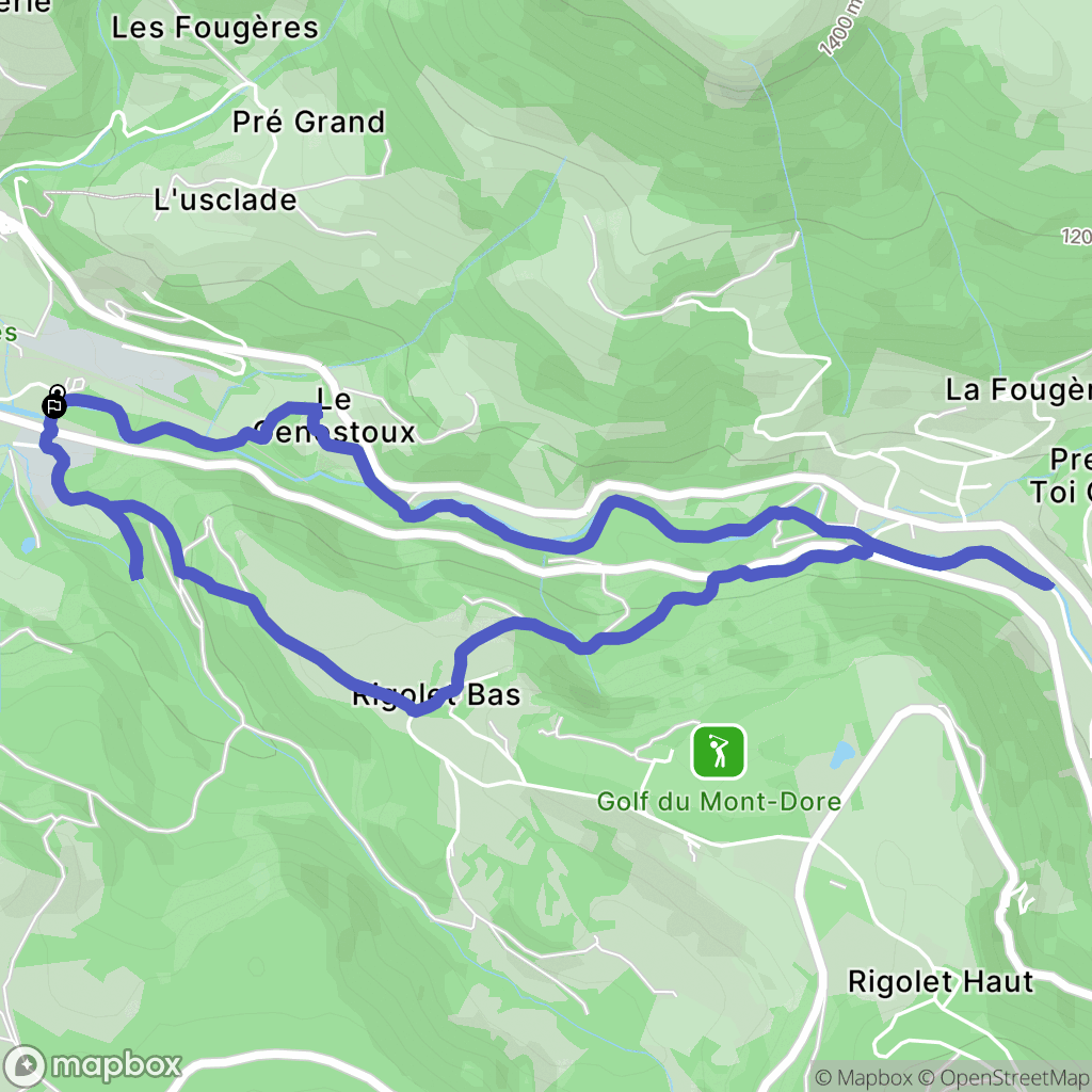 La Bourboule : carte du parcours de randonnée - France
