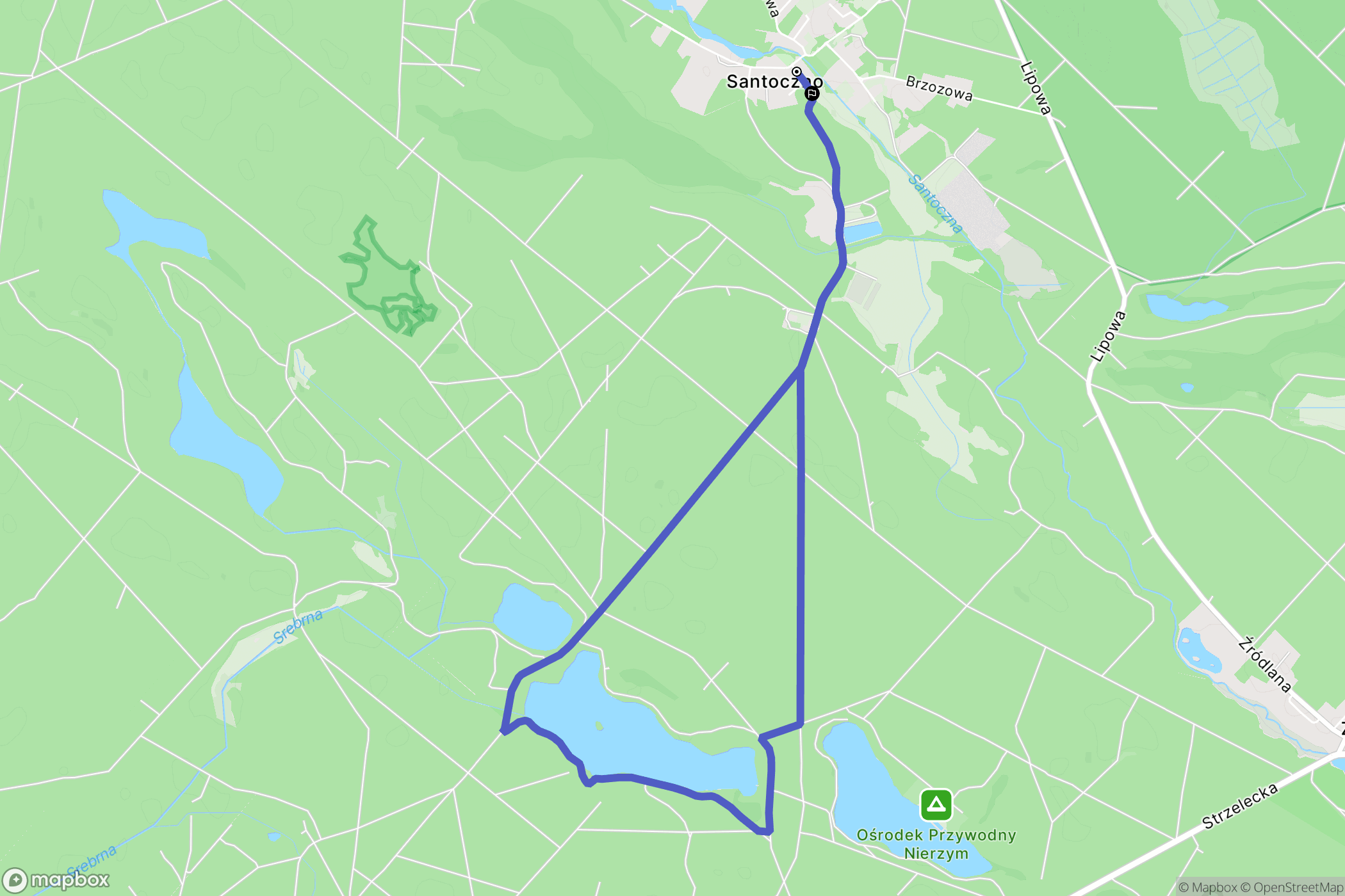 Santoczno: mapa trasy - Poland